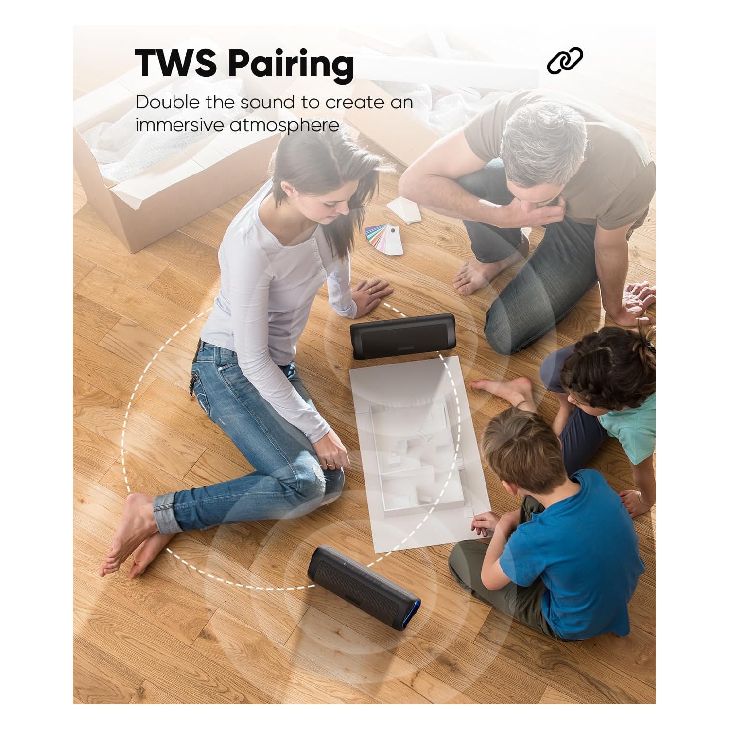 Bluetooth Speaker with HD Sound, Portable Wireless, IPX5 Waterproof, Up to 20H Playtime, TWS Pairing, BT5.3, for Home/Party/Outdoor/Beach, Electronic