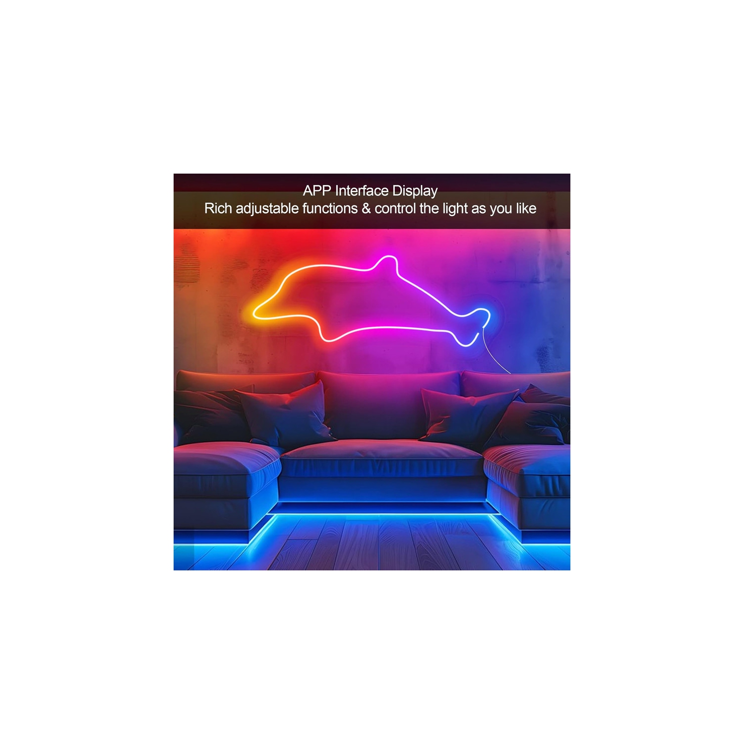 LED String Light 13.12ft RGB Color Changing for Bedroom, IP65 Waterproof Music Sync LED Light Strips with Remote APP Control for Party, Christmas,