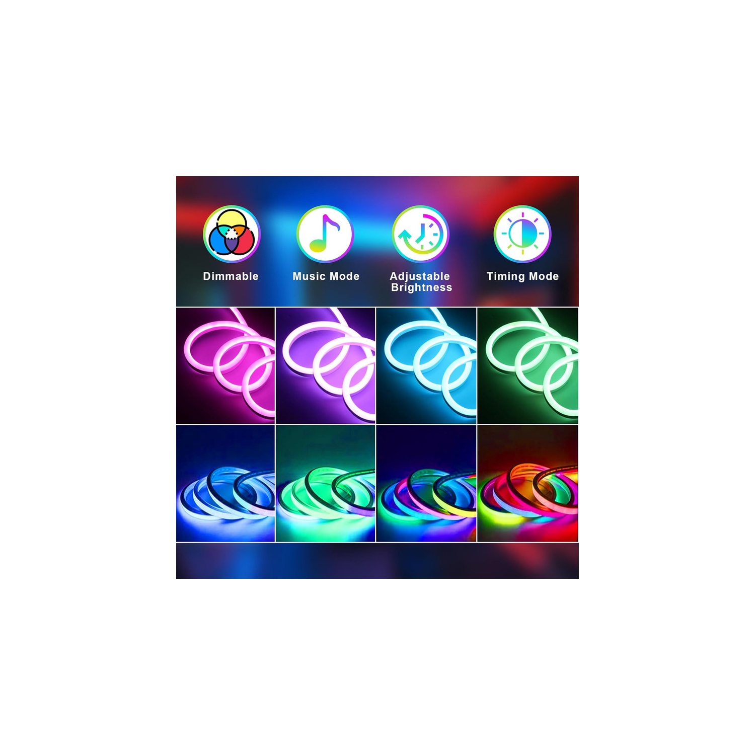 LED String Light 13.12ft RGB Color Changing for Bedroom, IP65 Waterproof Music Sync LED Light Strips with Remote APP Control for Party, Christmas,