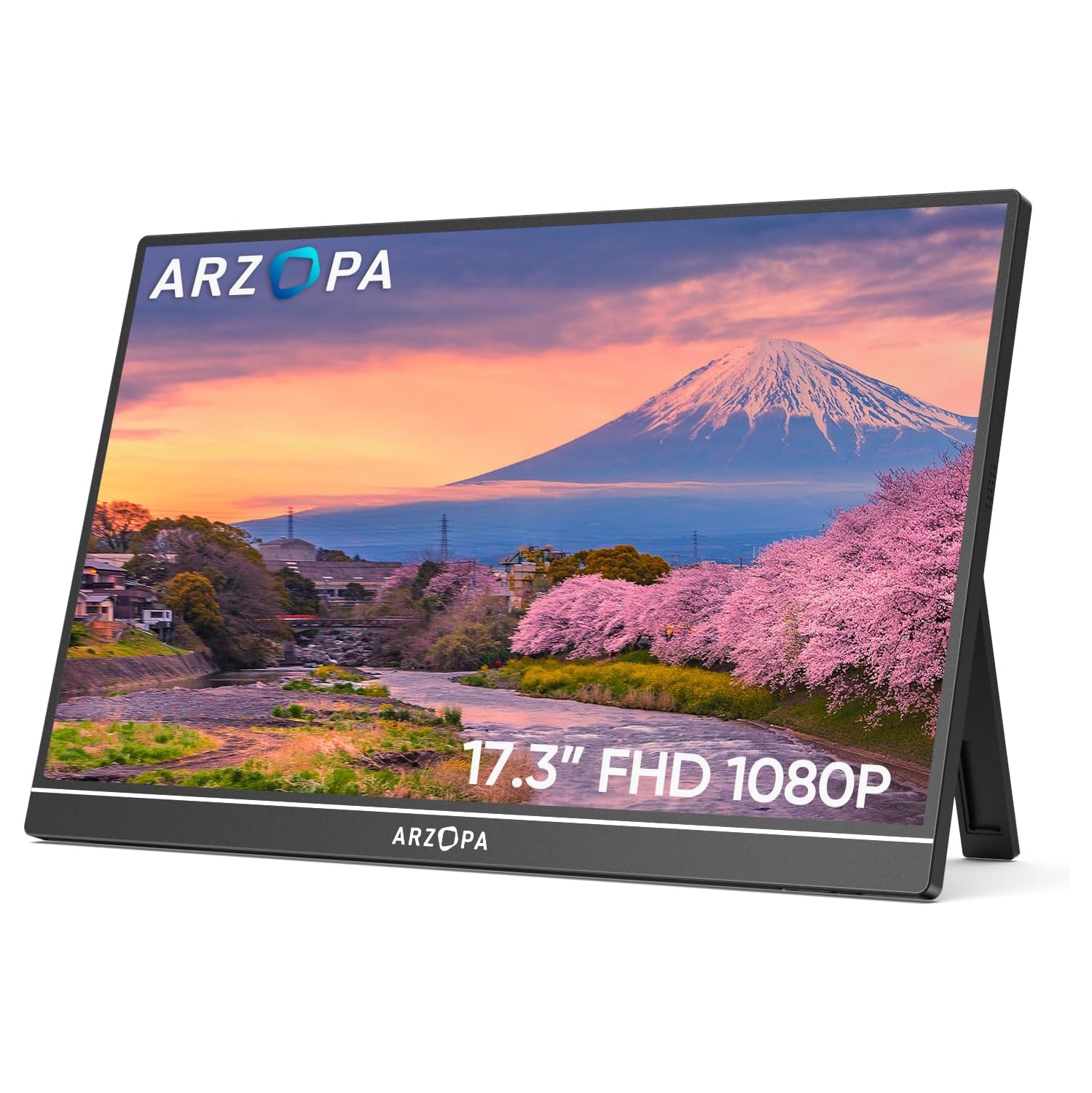 ARZOPA Portable Monitor 17.3", 1080P FHD 100% sRGB IPS Laptop Monitor Gaming Monitor Built-in Kickstand HDMI USB C - A1M