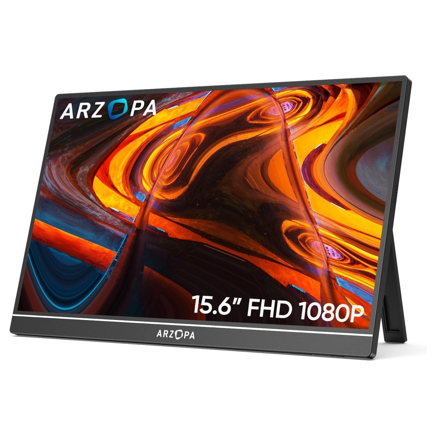 ARZOPA Portable Monitor 15.6'' FHD 1080P Kickstand Portable Laptop Monitor IPS Computer External Screen USB C HDMI Display for PC MAC Phone - A1