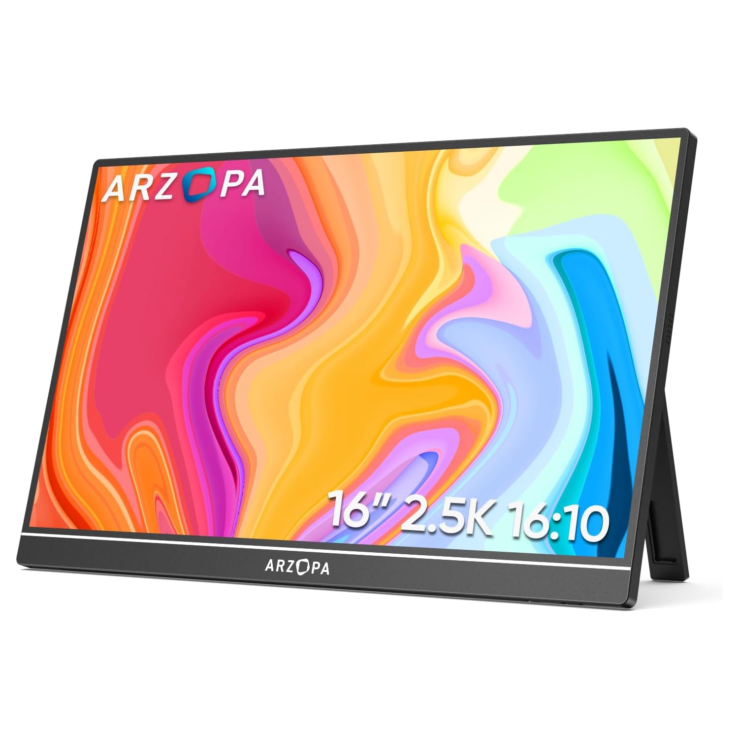 ARZOPA 2.5K Portable Monitor 16" 2560x1600 HDR Kickstand Display, QHD USB-C HDMI Laptop Monitor for Mac PC Phone PS4/5 Xbox Switch - Z1RC