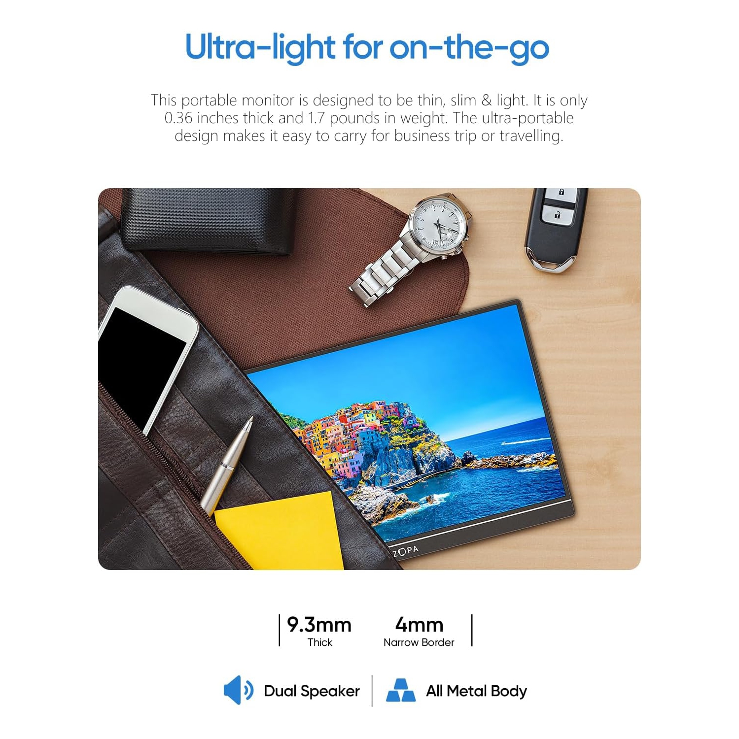 ARZOPA 16.1'' 144Hz Portable Gaming Monitor, 100% sRGB 1080P FHD HDR, External Second Screen for Laptop, PC, PS5, Mac, Xbox, Switch - Z1FC