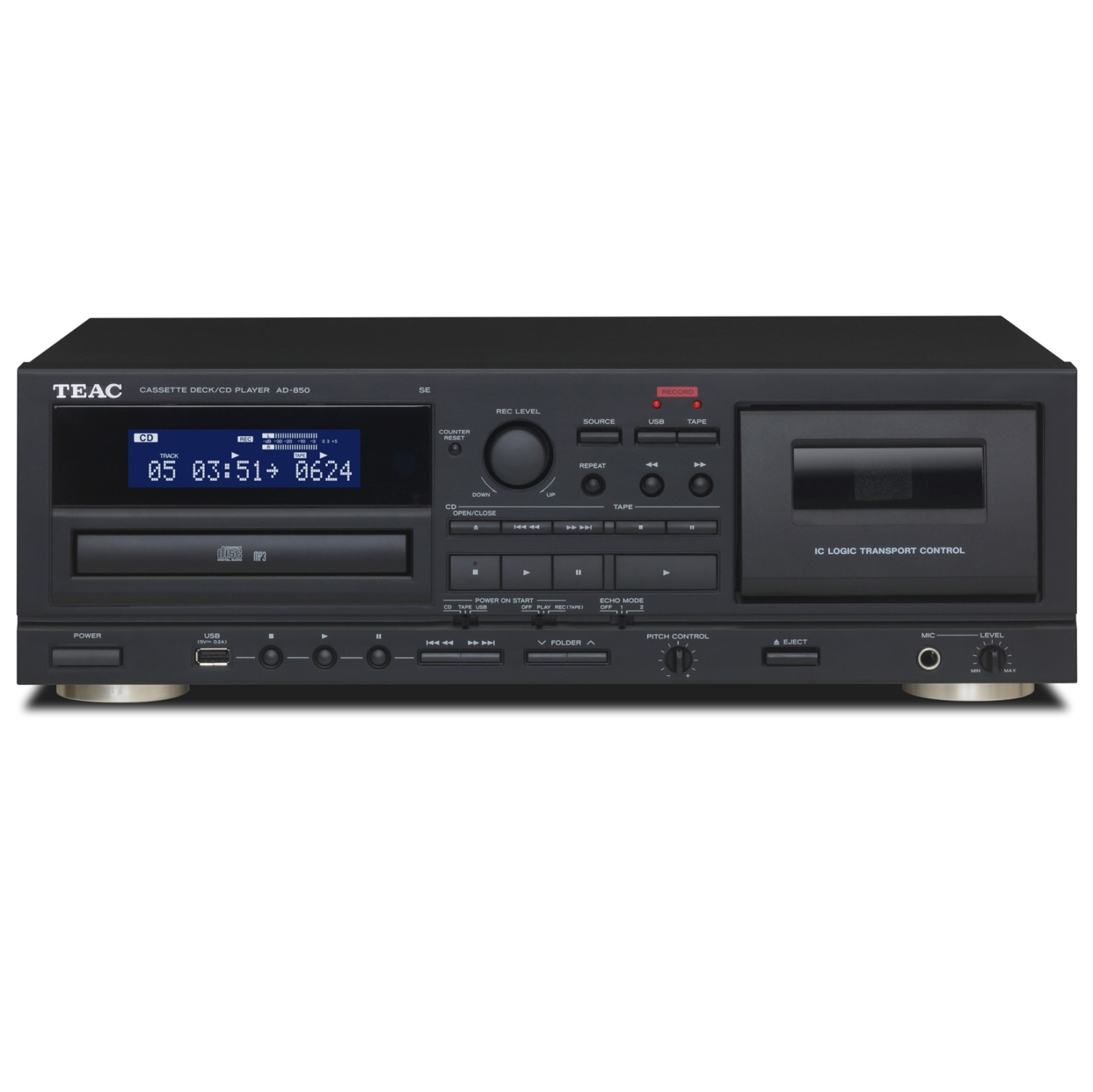 OPEN BOX-TEAC AD-850-SE(BLACK) Cassette Deck / CD player