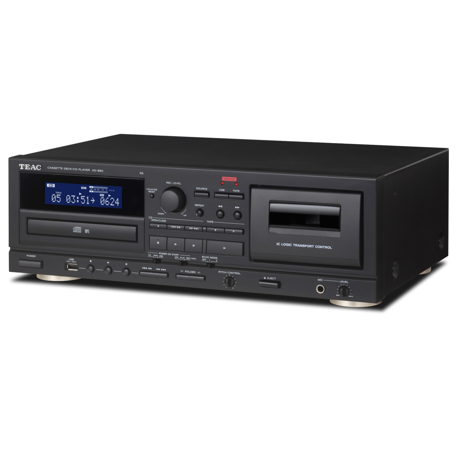 OPEN BOX-TEAC AD-850-SE(BLACK) Cassette Deck / CD player