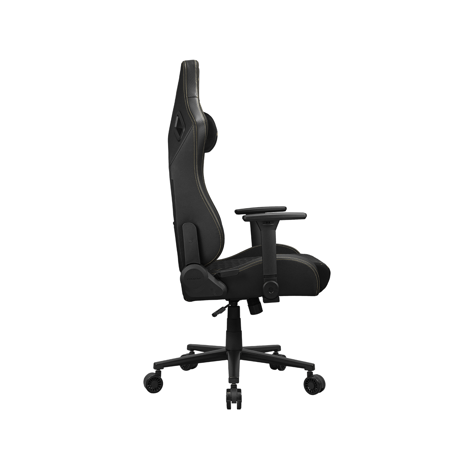 Cougar Defensor F Gaming Chair, Ergonomic High‑Back Woven Fabric, 155° Recline, 4D Armrests & Lumbar Support, Gold