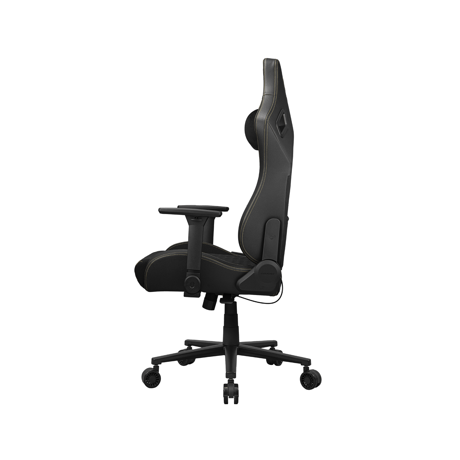 Cougar Defensor F Gaming Chair, Ergonomic High‑Back Woven Fabric, 155° Recline, 4D Armrests & Lumbar Support, Gold