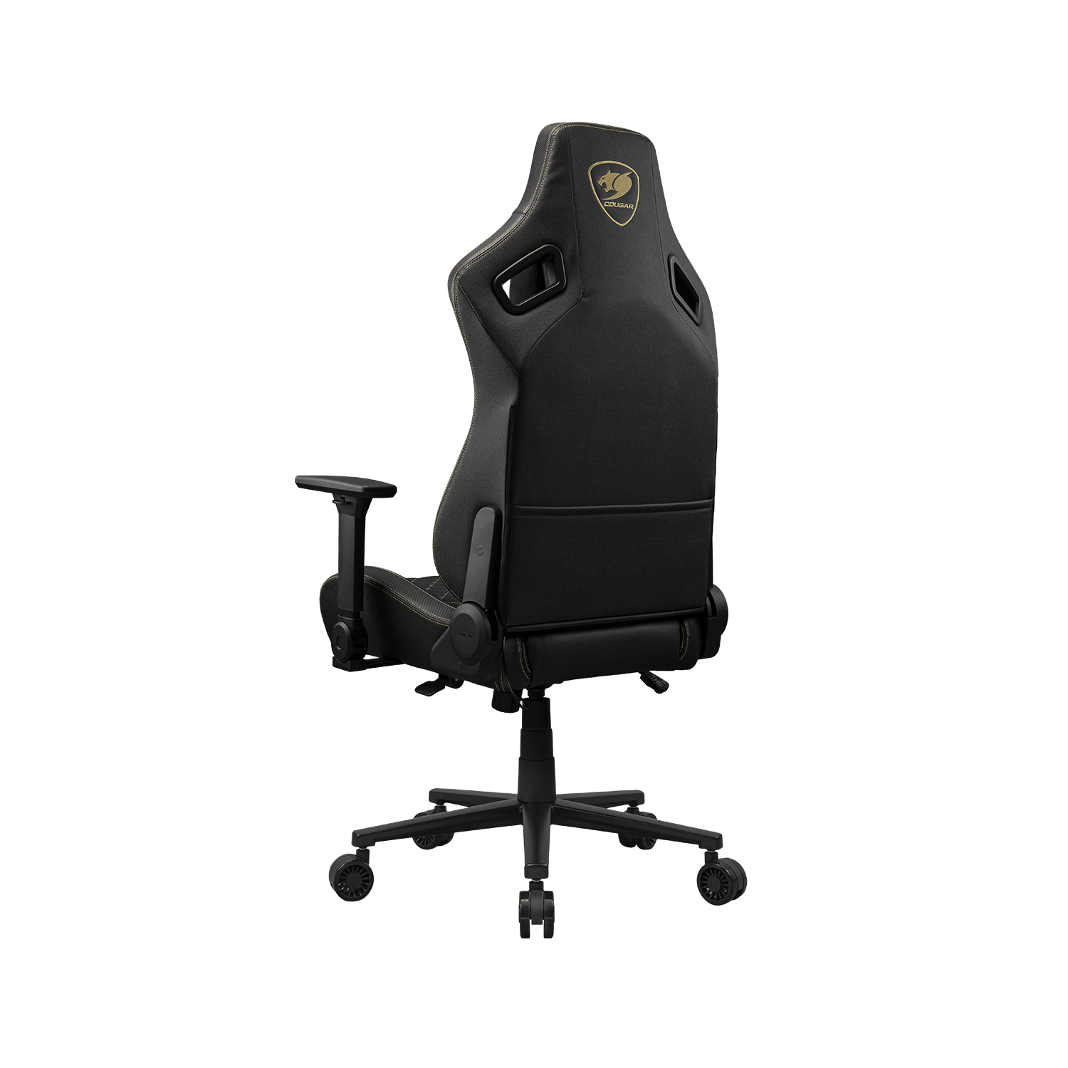 Cougar Defensor F Gaming Chair, Ergonomic High‑Back Woven Fabric, 155° Recline, 4D Armrests & Lumbar Support, Gold