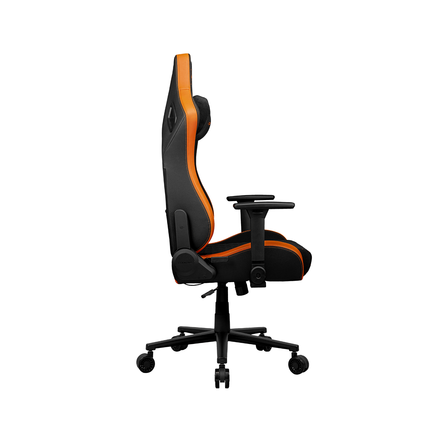 Cougar Defensor F Gaming Chair, Ergonomic High‑Back Woven Fabric, 155° Recline, 4D Armrests & Lumbar Support, Black/Orange