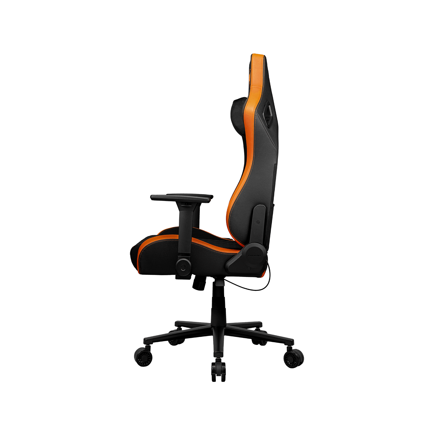 Cougar Defensor F Gaming Chair, Ergonomic High‑Back Woven Fabric, 155° Recline, 4D Armrests & Lumbar Support, Black/Orange