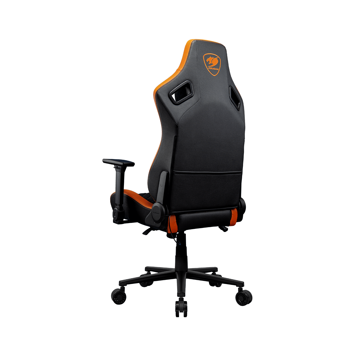 Cougar Defensor F Gaming Chair, Ergonomic High‑Back Woven Fabric, 155° Recline, 4D Armrests & Lumbar Support, Black/Orange