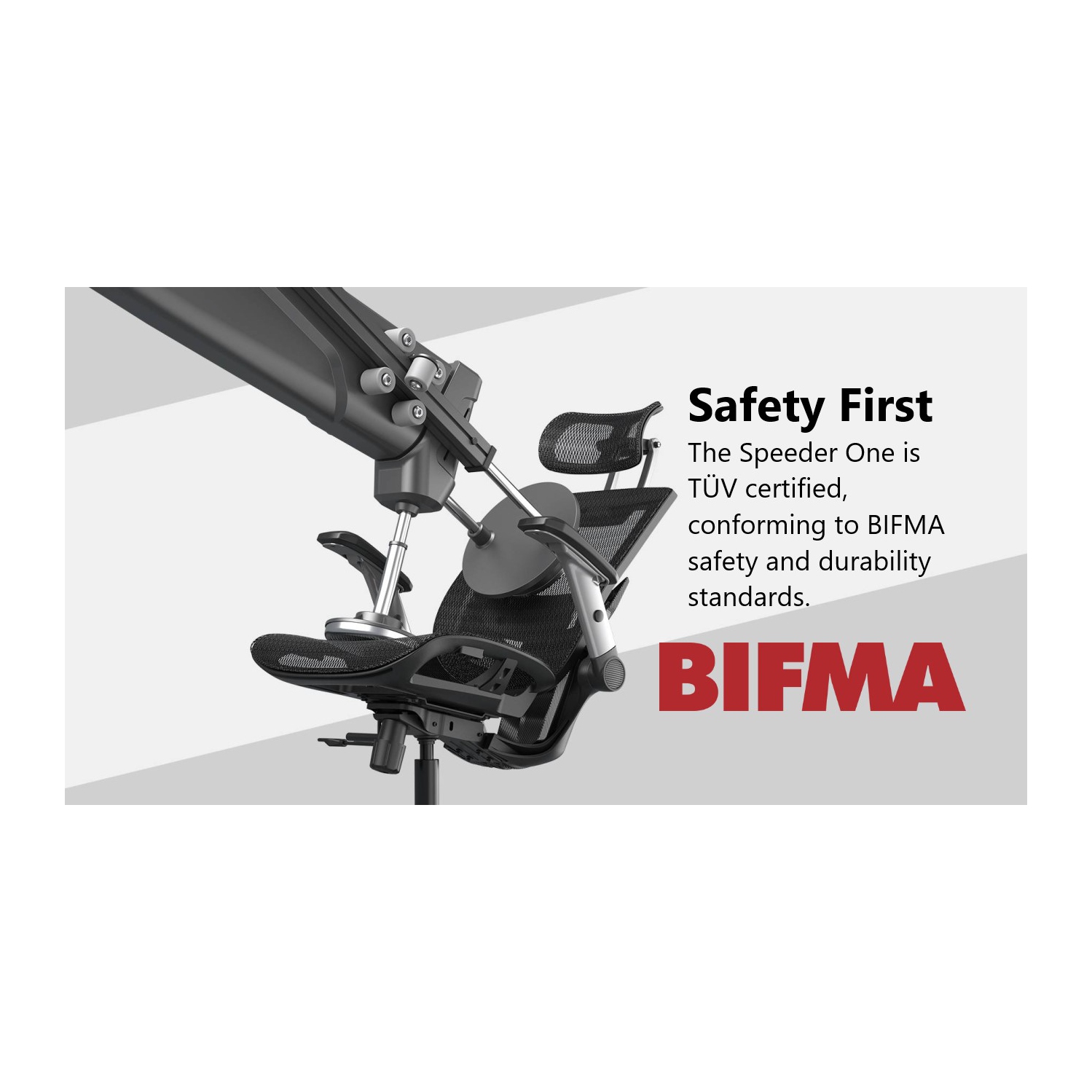 Cougar Speeder One Office Gaming Chair Retractable Footrest - Ergonomic, High Back Premium Breathable Mesh Upholstery Reclining Backrest, Black