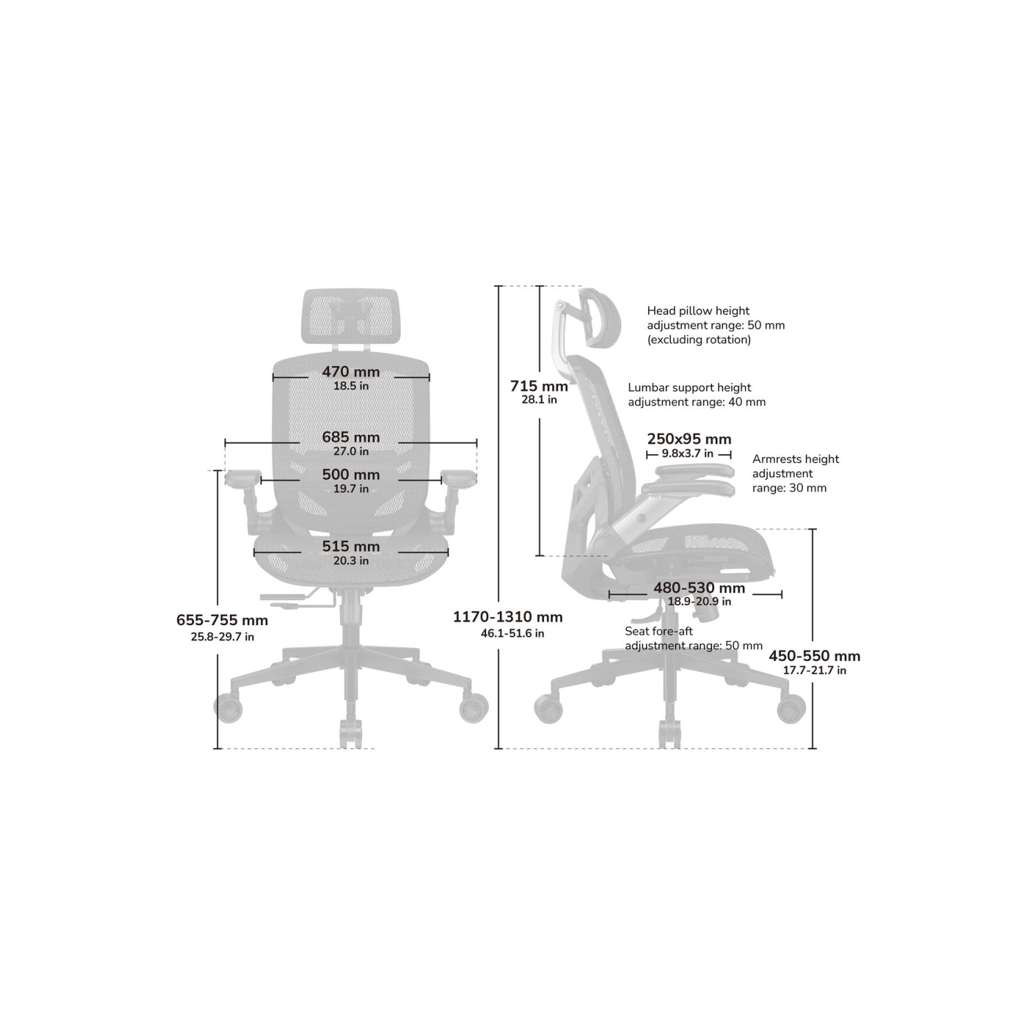Cougar Speeder One Office Gaming Chair Retractable Footrest - Ergonomic, High Back Premium Breathable Mesh Upholstery Reclining Backrest, Black
