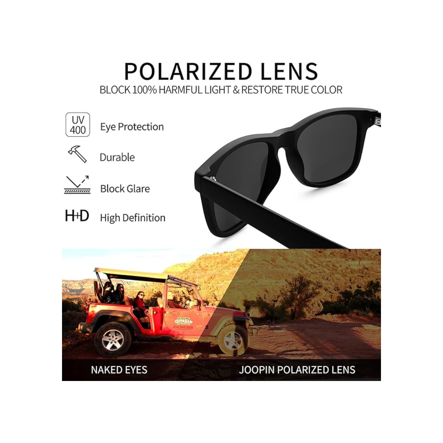 Joopin Square Sunglasses Polarized UV Protection Trendy Designer Sun Glasses Men Women