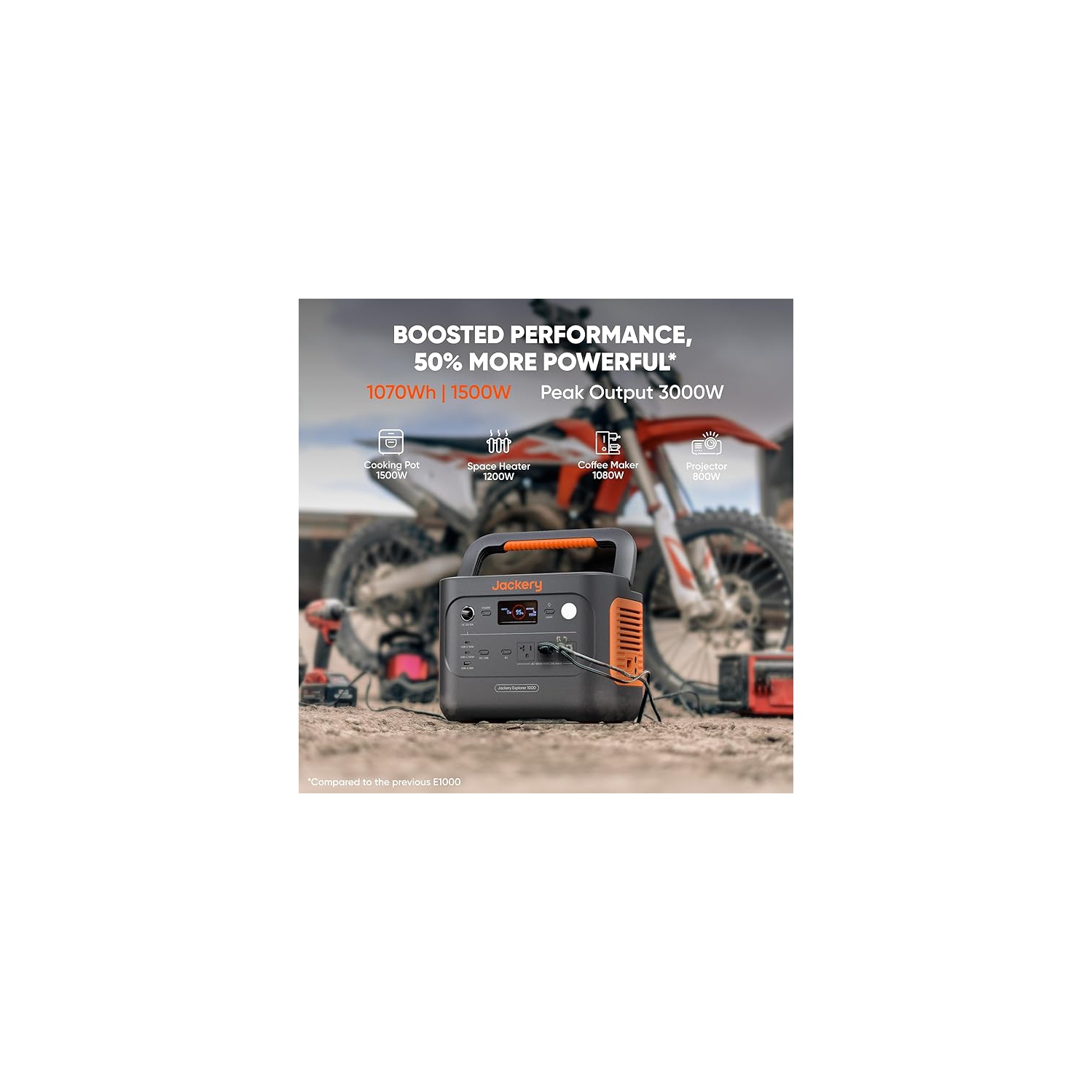 Station d'alimentation portative Explorer 1000 v2 de Jackery, charge rapide de 1 h, générateur solaire pour l'extérieur