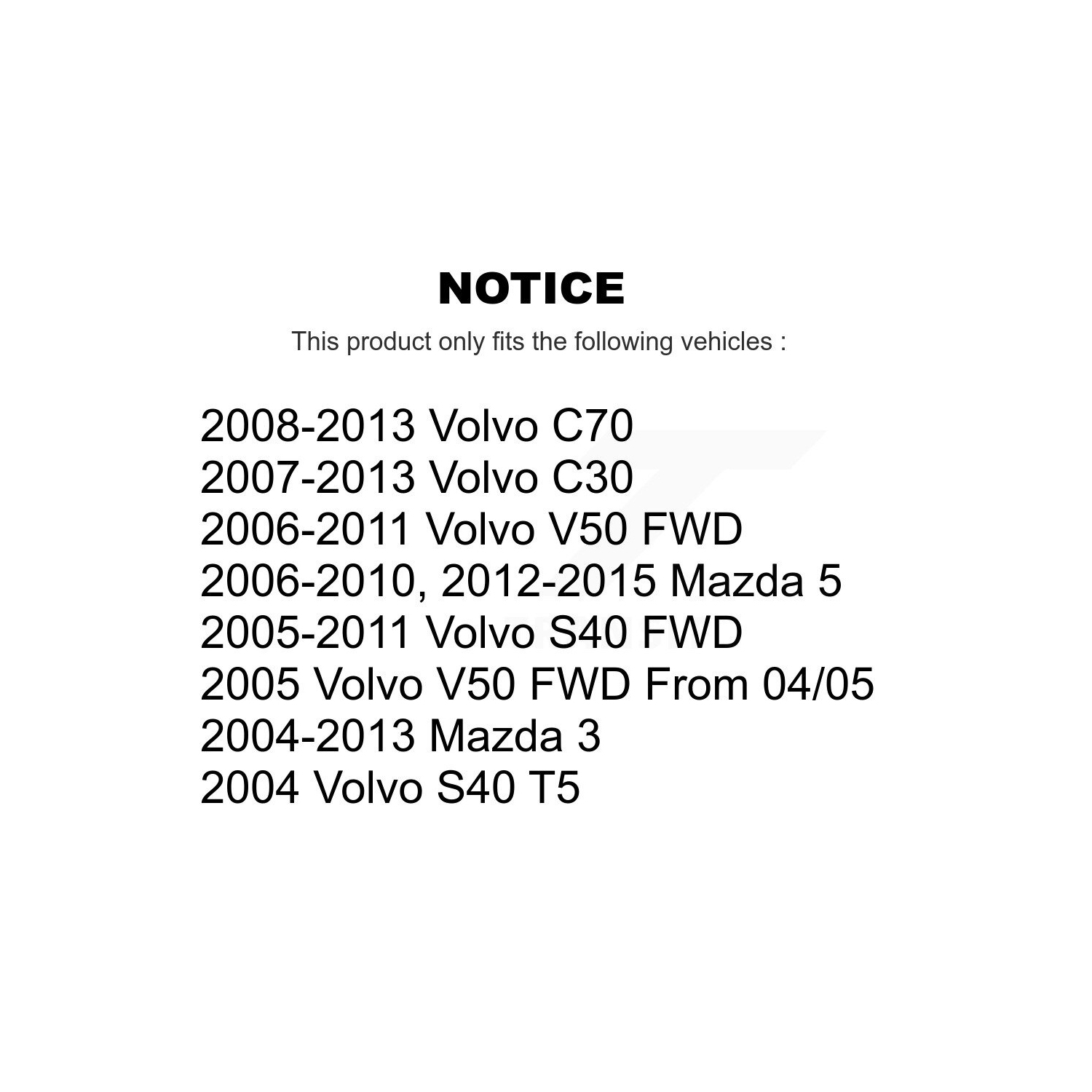 Front Suspension Strut Shock Mounting Pair For Mazda 3 5 Volvo S40 C30 V50 C70 K73-100149