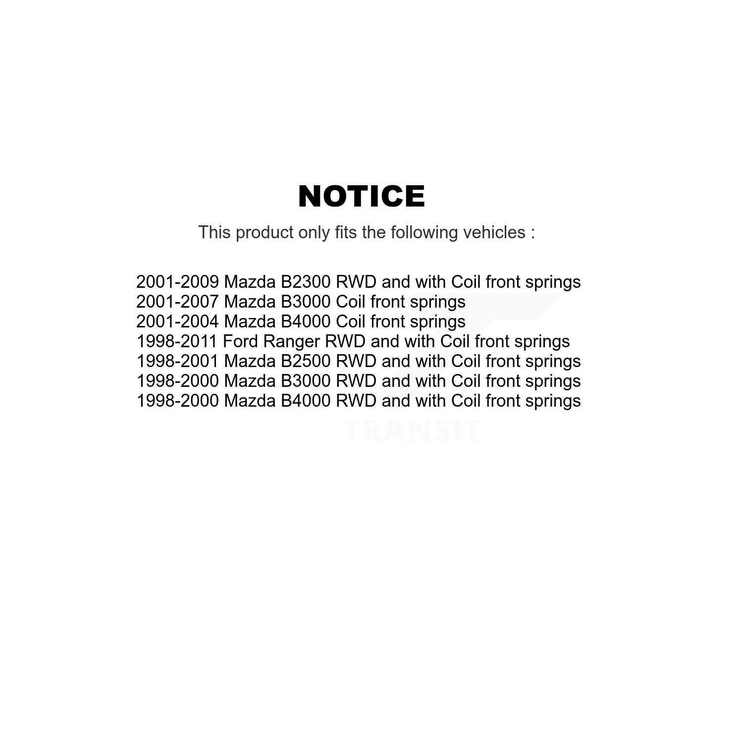 Front Rear Suspension Shock Absorbers Kit For Ford Ranger Mazda B3000 B4000 B2300 B2500 K78-100192