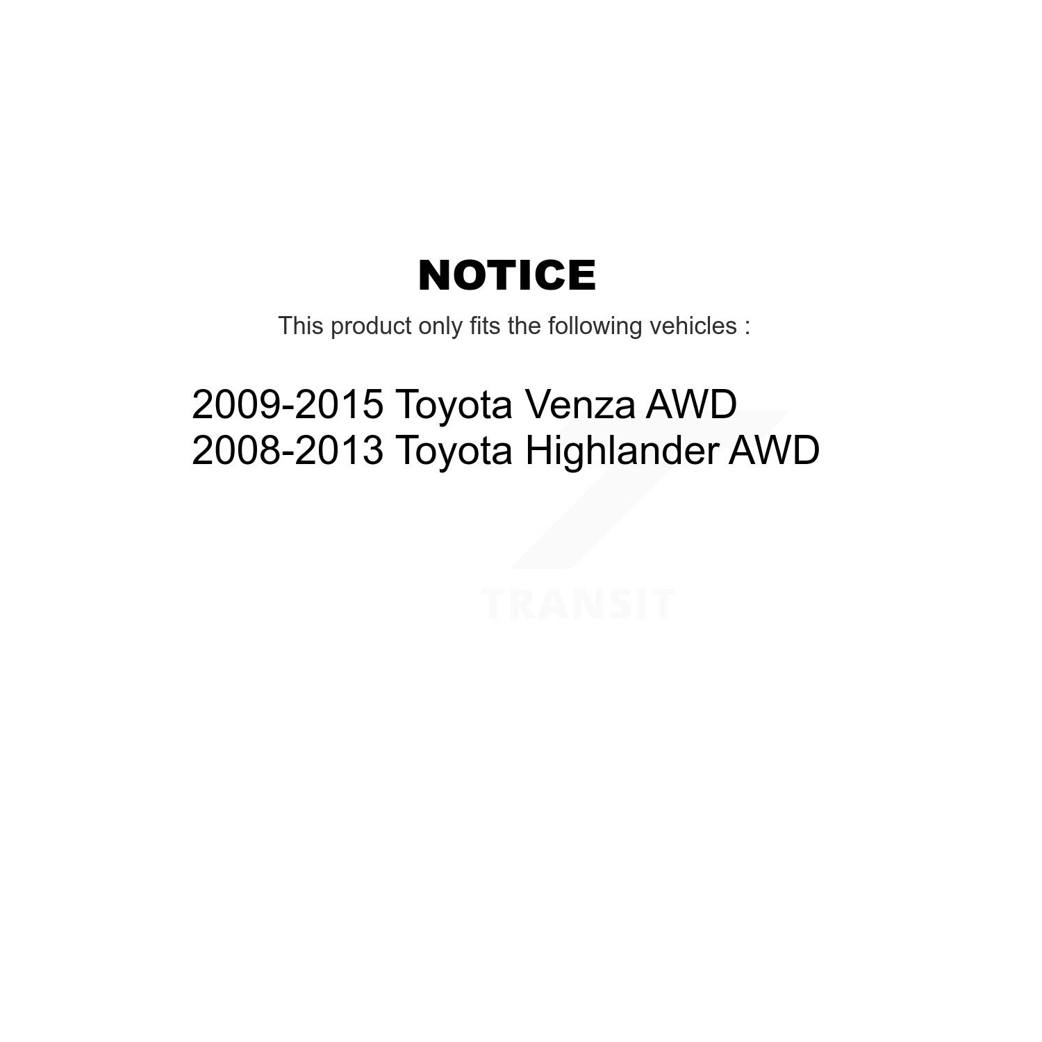 Rear Suspension Struts Kit For Toyota Venza Highlander AWD K78-100859