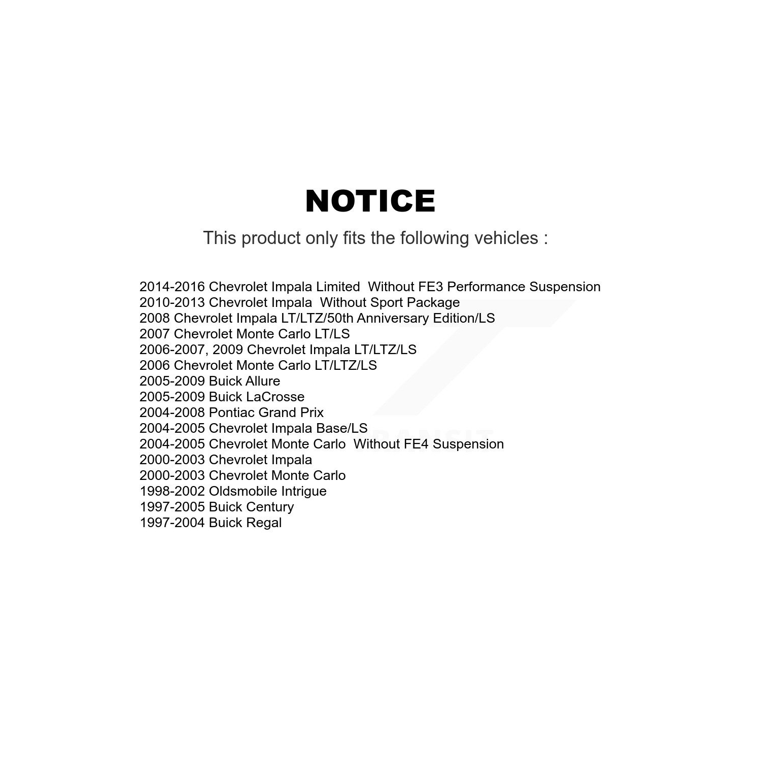 Paire d'embouts de biellette de direction extérieure avant pour Chevrolet Impala Buick LaCrosse Pontiac Grand Prix Monte K72-101374