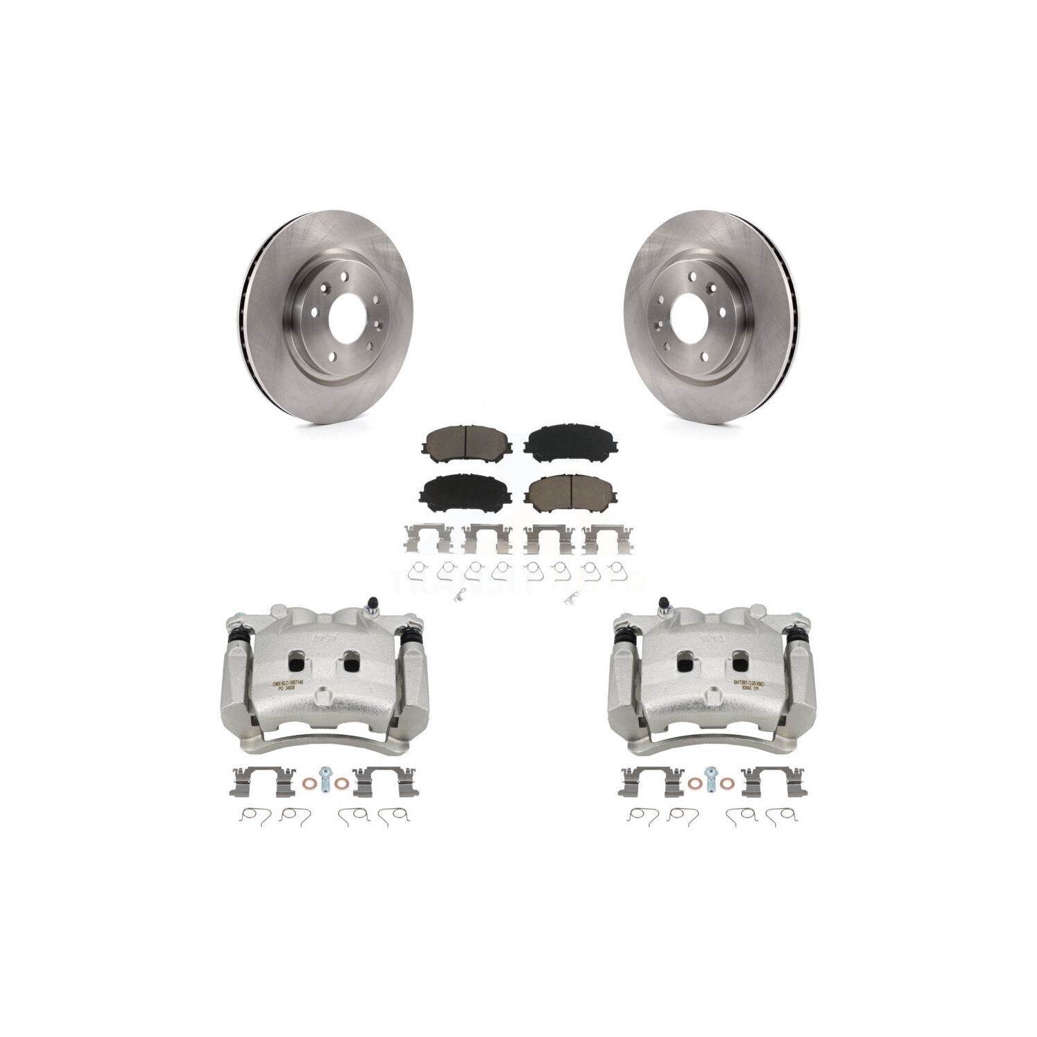 Front Brake Caliper Rotor Ceramic Pad Kit For 17-18 Nissan Rogue Without 3rd Row Seating KC8-100190C