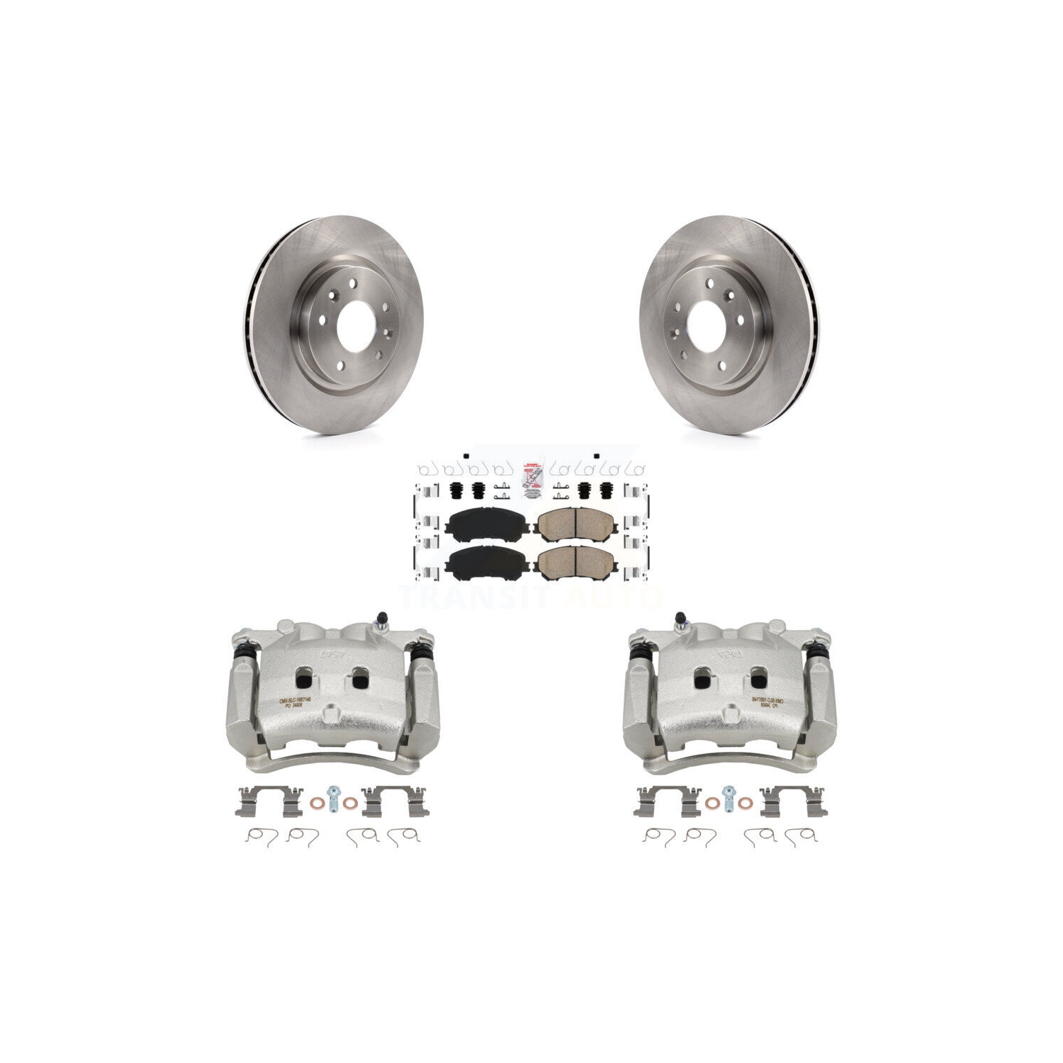 Front Brake Caliper Rotor Ceramic Pad Kit For 17-18 Nissan Rogue Without 3rd Row Seating KC8-100163N