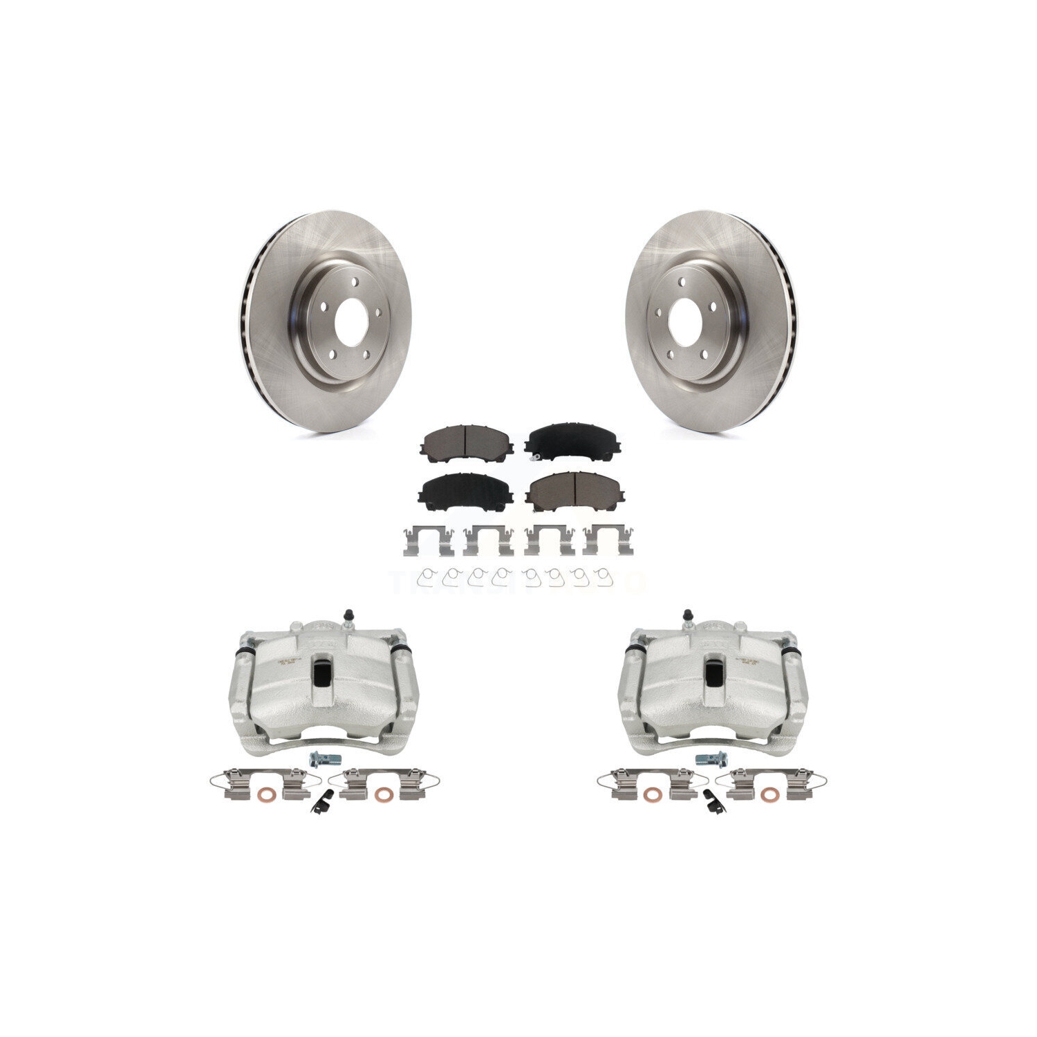 Front Disc Brake Caliper Rotor And Ceramic Pad Kit For Nissan Rogue With 3rd Row Seating KC8-100189C