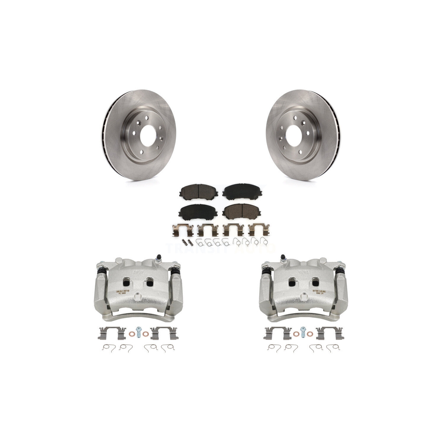 Front Brake Caliper Rotor Ceramic Pad Kit For 17-18 Nissan Rogue Without 3rd Row Seating KC8-100608T