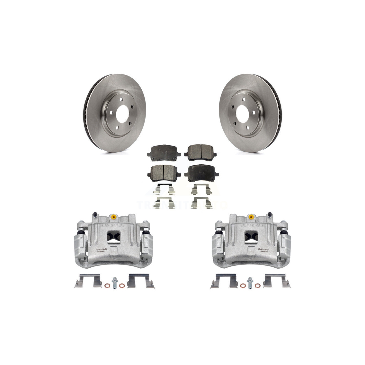 Front Brake Caliper Rotors Semi-Metallic Pad Kit For Pontiac G6 With Dual Piston KC8-100080P