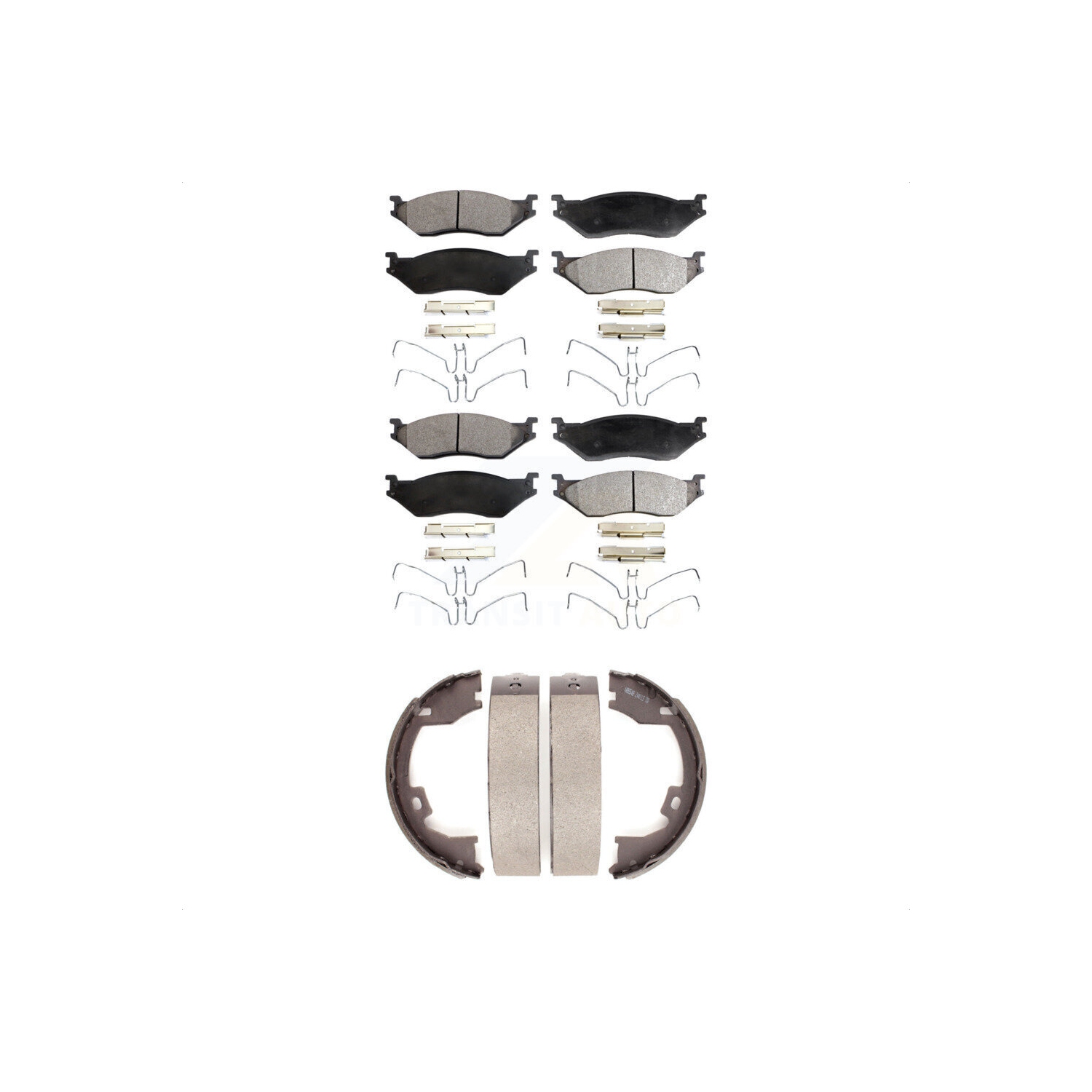 Front Rear Semi-Metallic Brake Pads Parking Shoes Kit For Ford International TerraStar IC KFN-100569