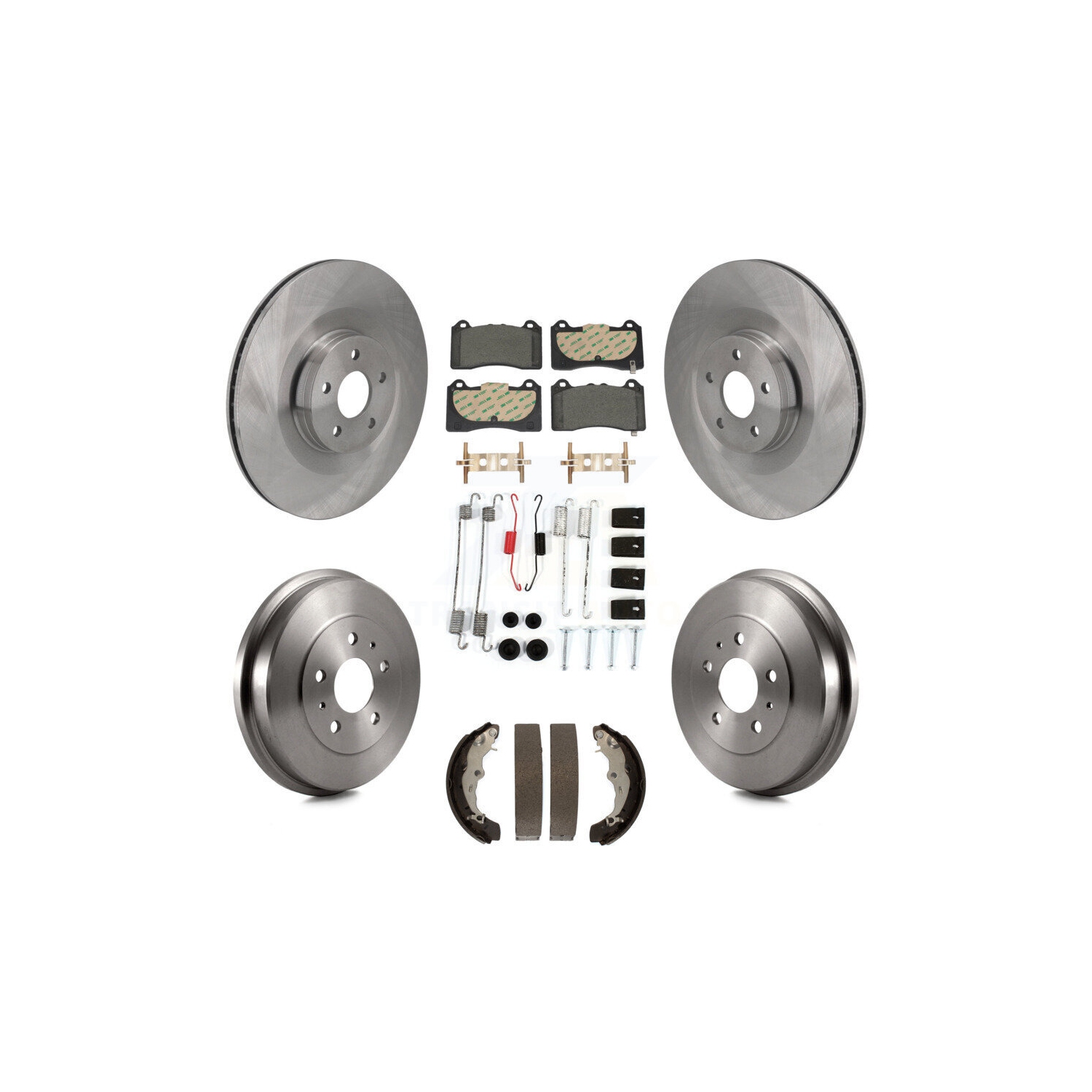 Front Rear Disc Brake Rotor Ceramic Pad & Drum Kit For 2016 Ford Focus RS FMSI=1004 K8T-104549