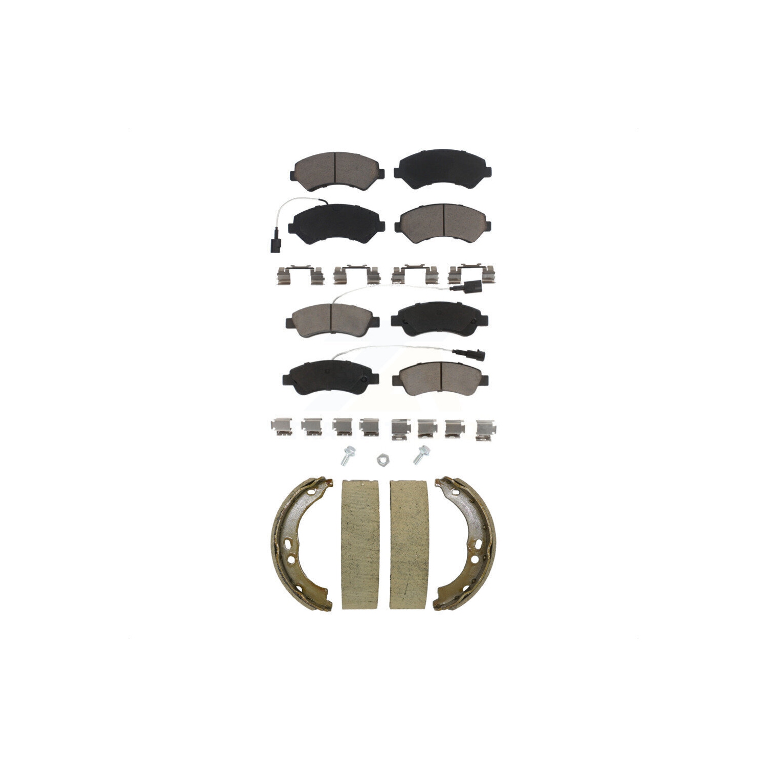 Front Rear Ceramic Brake Pads Parking Shoe Kit For 2014-2020 Ram ProMaster 2500 3500 1500 KCN-100805