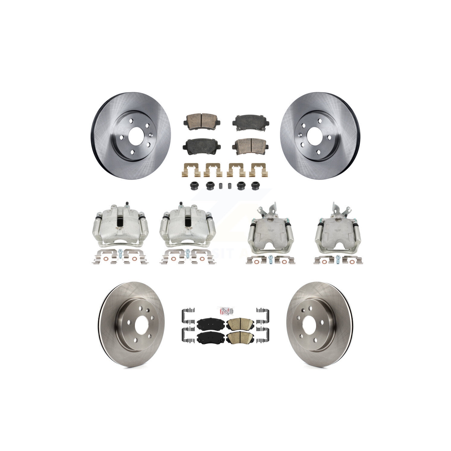 Front Rear Disc Brake Caliper Rotors And Ceramic Pads Kit For Buick LaCrosse KC8-102499N