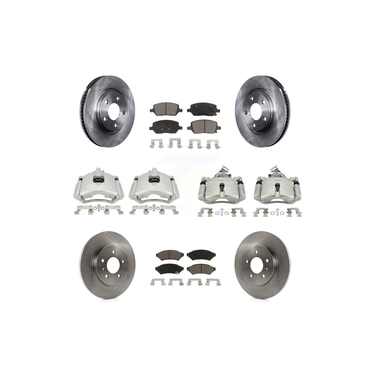 Front Rear Brake Caliper Rotor Ceramic Pad Kit For 2005 Pontiac Montana Chevrolet KC8-101208C