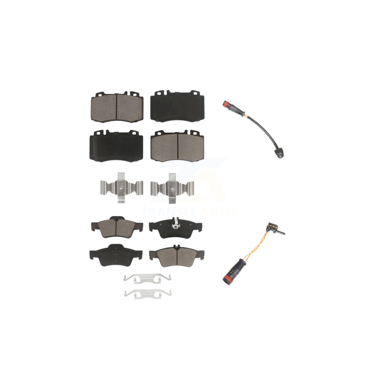 Front Rear Ceramic Brake Pad & Wear Sensor Kit For Mercedes-Benz SL500 with Sport Package KCW-100150