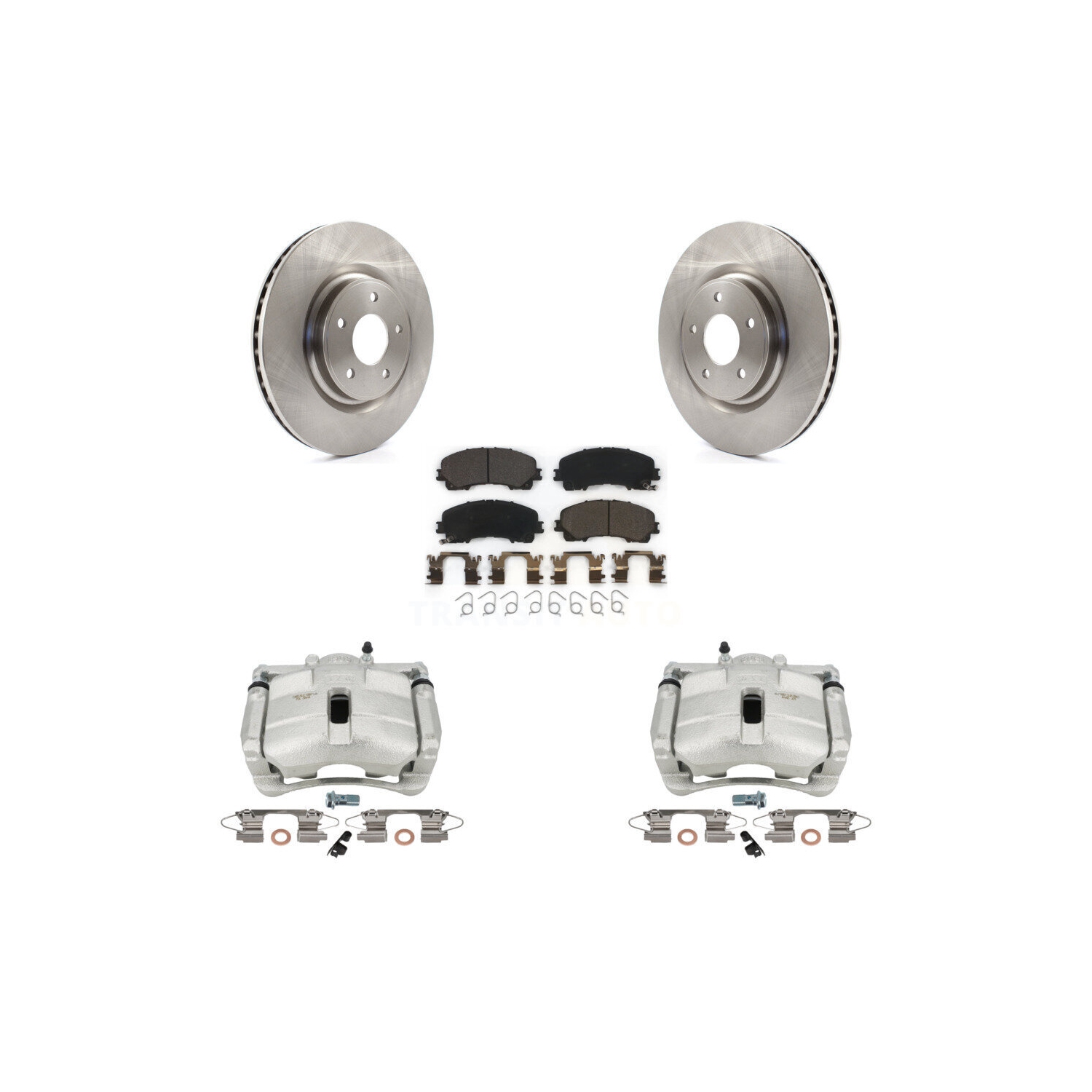 Front Disc Brake Caliper Rotor And Ceramic Pad Kit For Nissan Rogue With 3rd Row Seating KC8-100606T