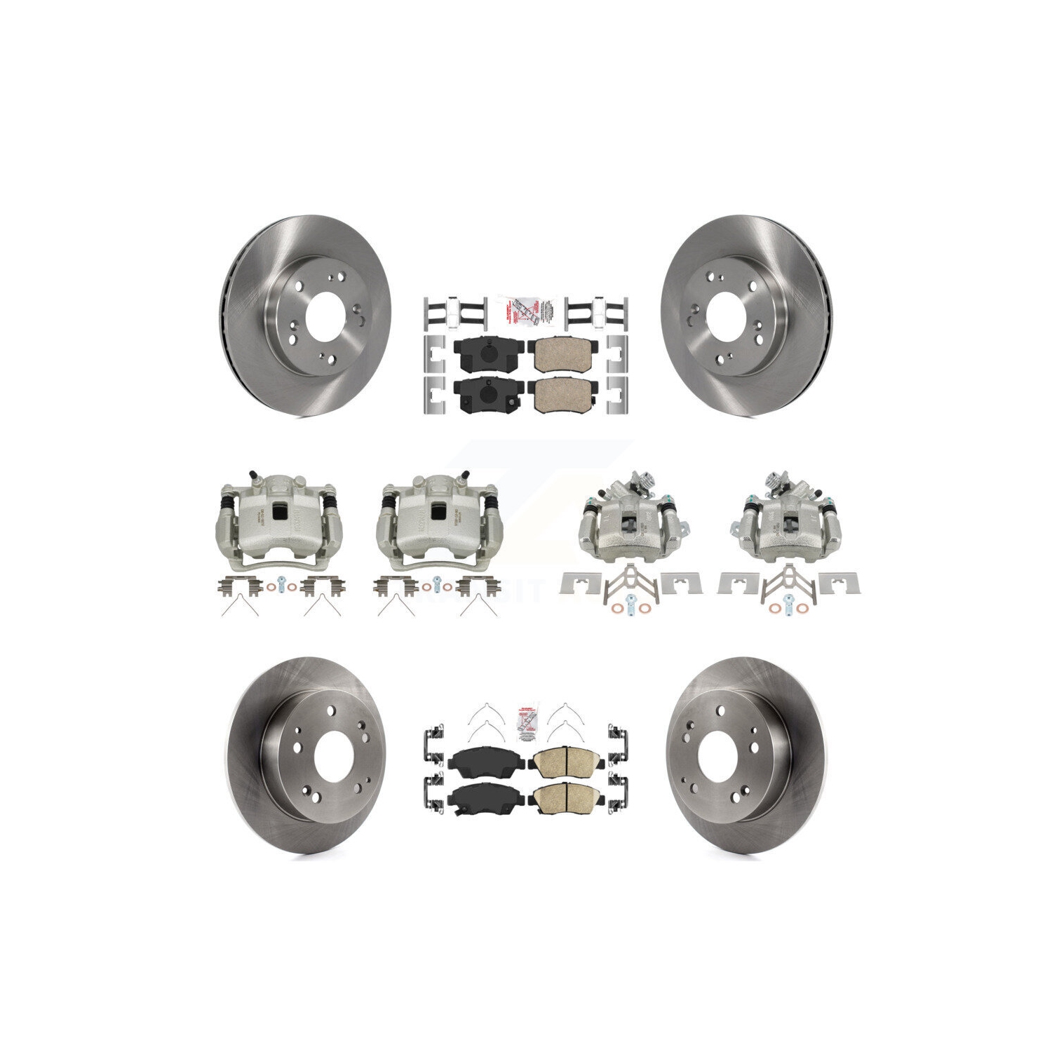 Front Rear Disc Brake Caliper Rotor And Ceramic Pad Kit For Honda Civic Acura RSX KC8-102450N