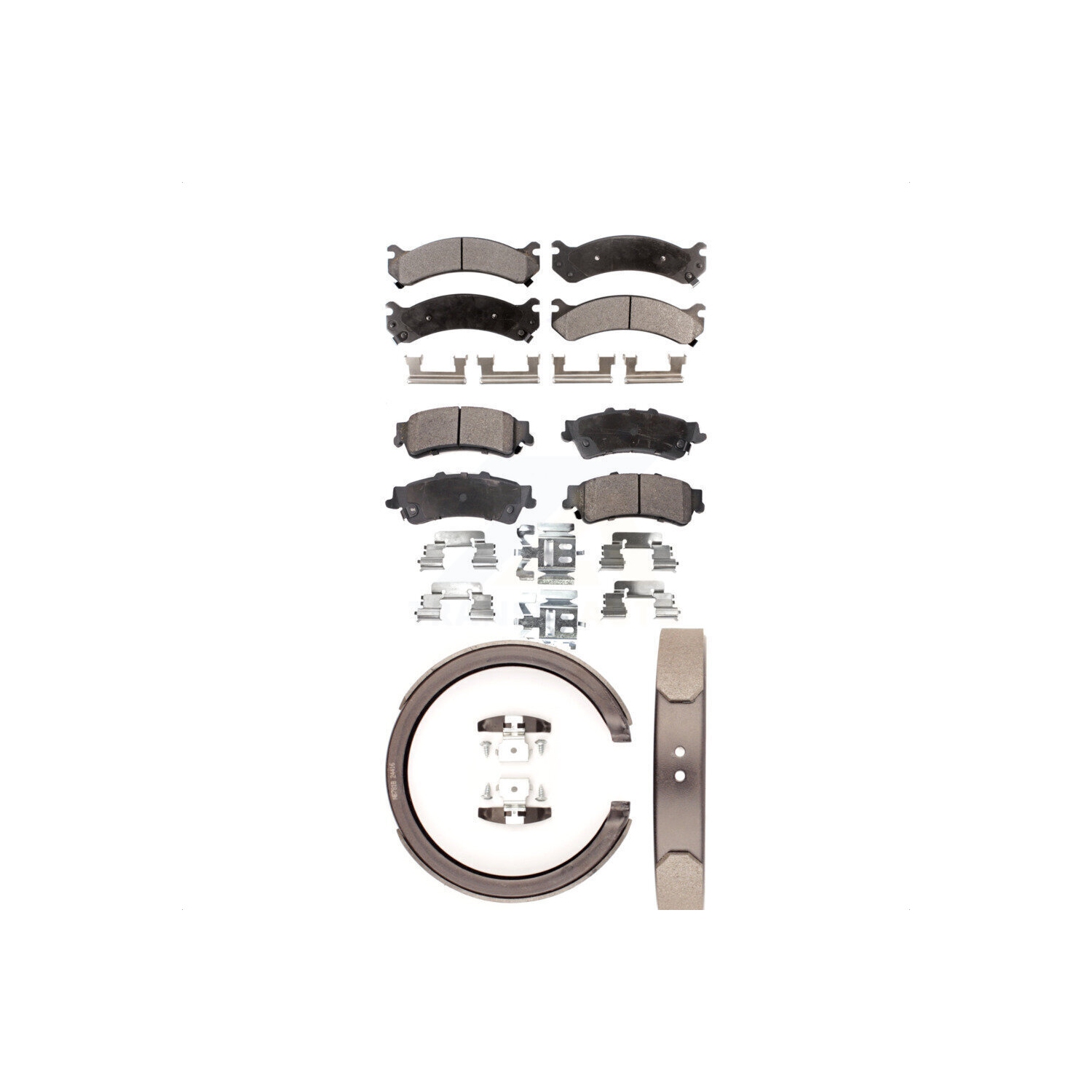 Ensemble de plaquettes de frein et patins de stationnement avant semi-métalliques à l'arrière pour la DTS DeVille KFN-100655 de Cadillac
