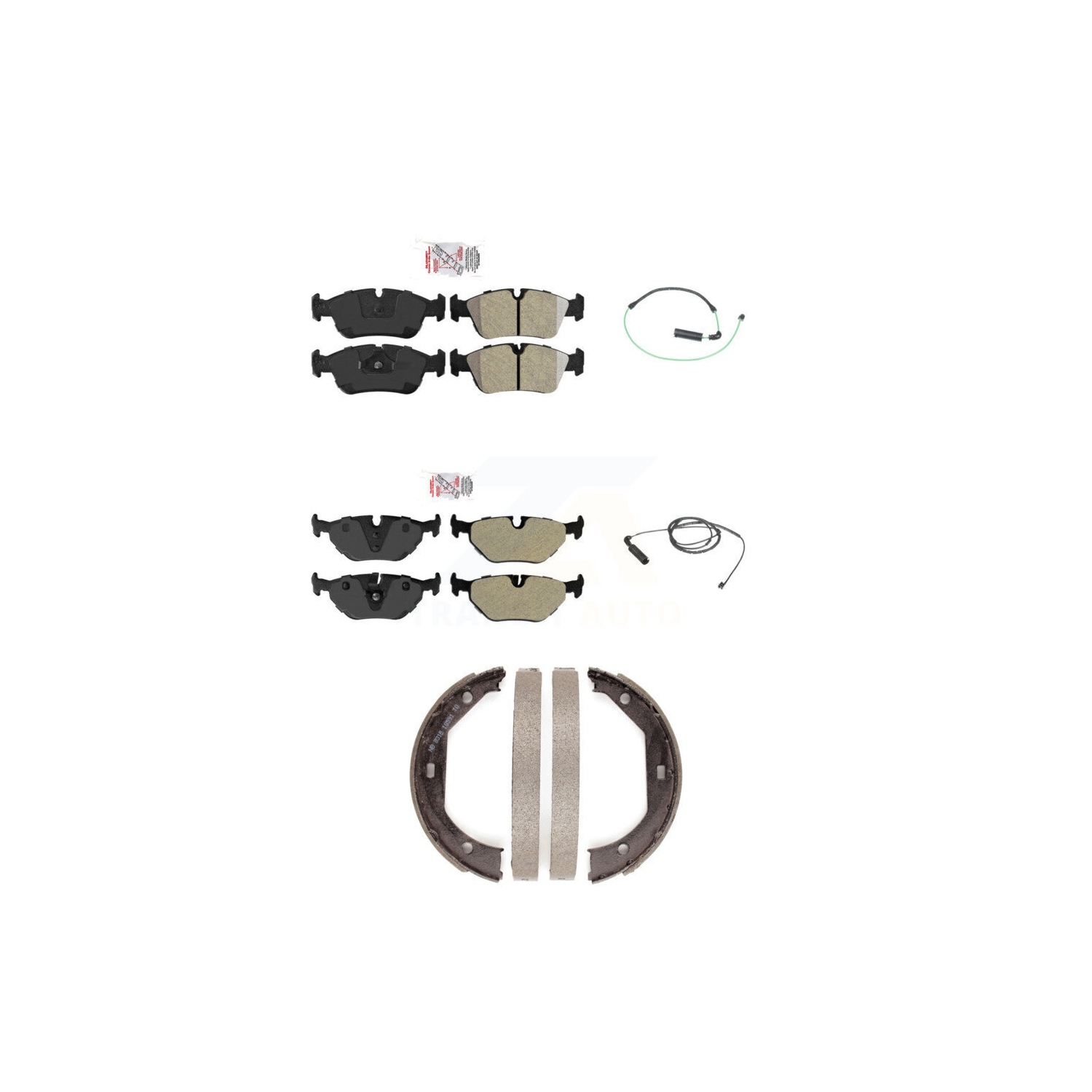 Plaquettes de frein à disque en céramique avant arrière et capteur d'usure pour KNW-100413 2001-2005 BMW 325xi 2,5&nbsp;L