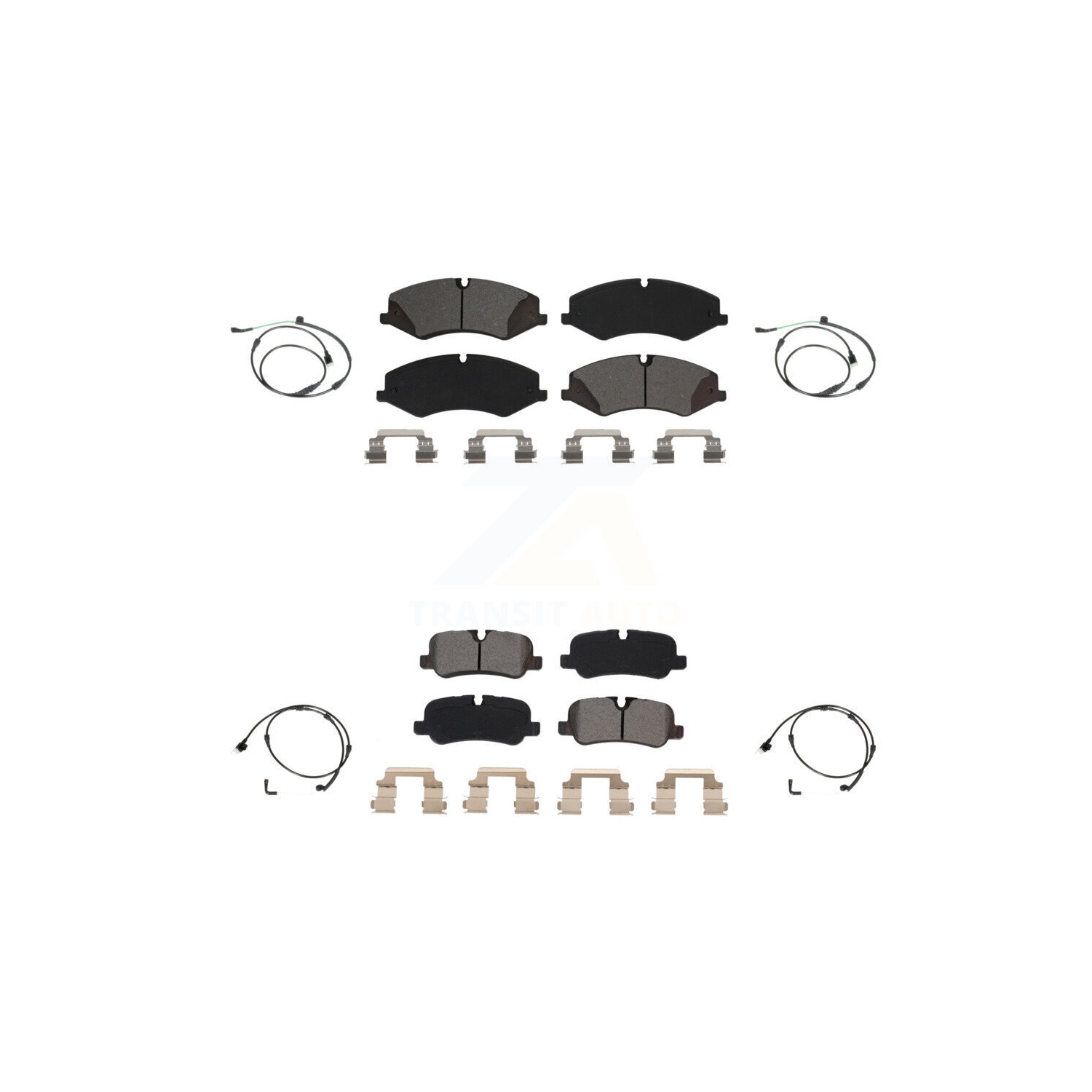 Front Rear Semi-Metallic Disc Brake Pads And Wear Sensors Kit For Land Rover LR4 KSW-100201