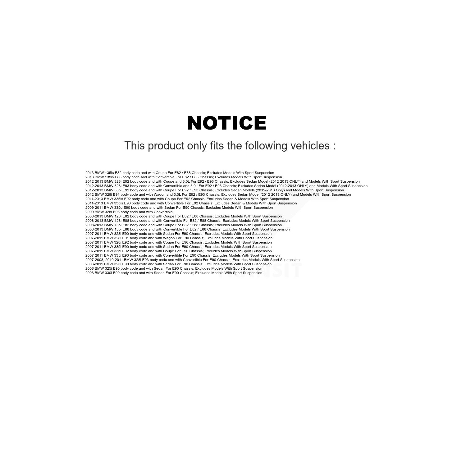 Ensemble amortisseur avant gauche et jeu de liaison TOR pour BMW 323i 328i 335i 128i 135i 325i 330i 335is KSS-105420