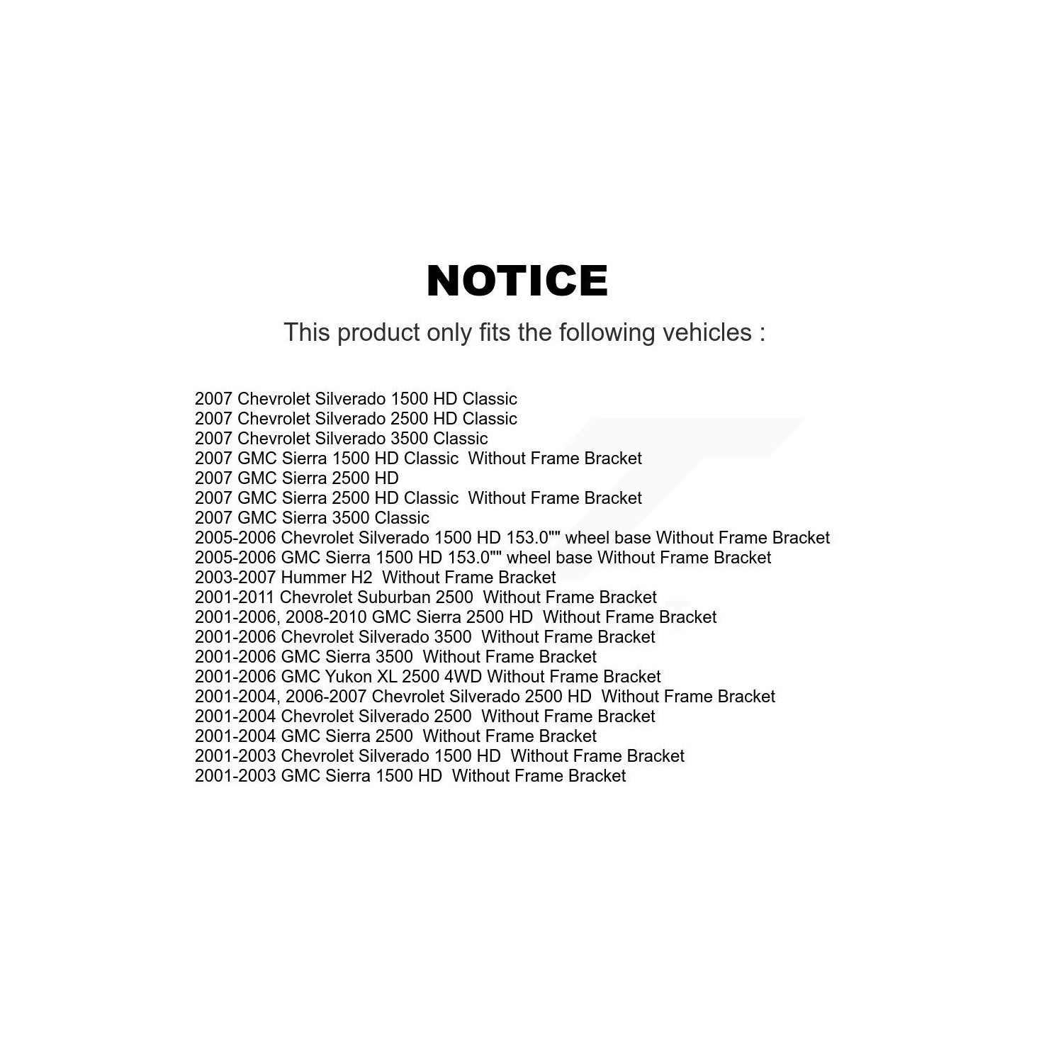 Trousse de biellette de direction avant pour biellette de direction à rotule de bras de support intermédiaire pour Chevrolet Silverado 2500 KTR-103963