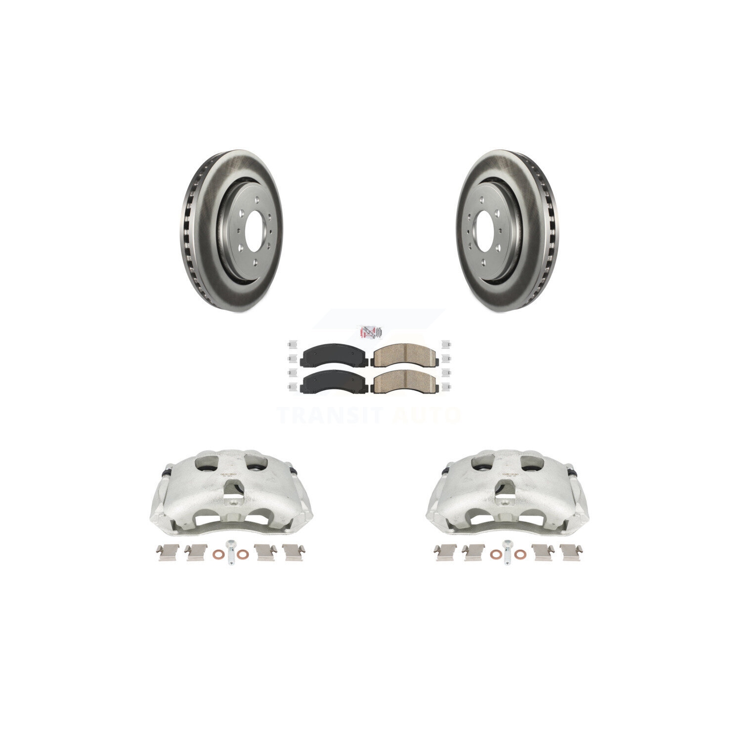 Front Brake Caliper Coat Rotor And Ceramic Pad Kit For Ford Expedition Lincoln Navigator KCG-100336N