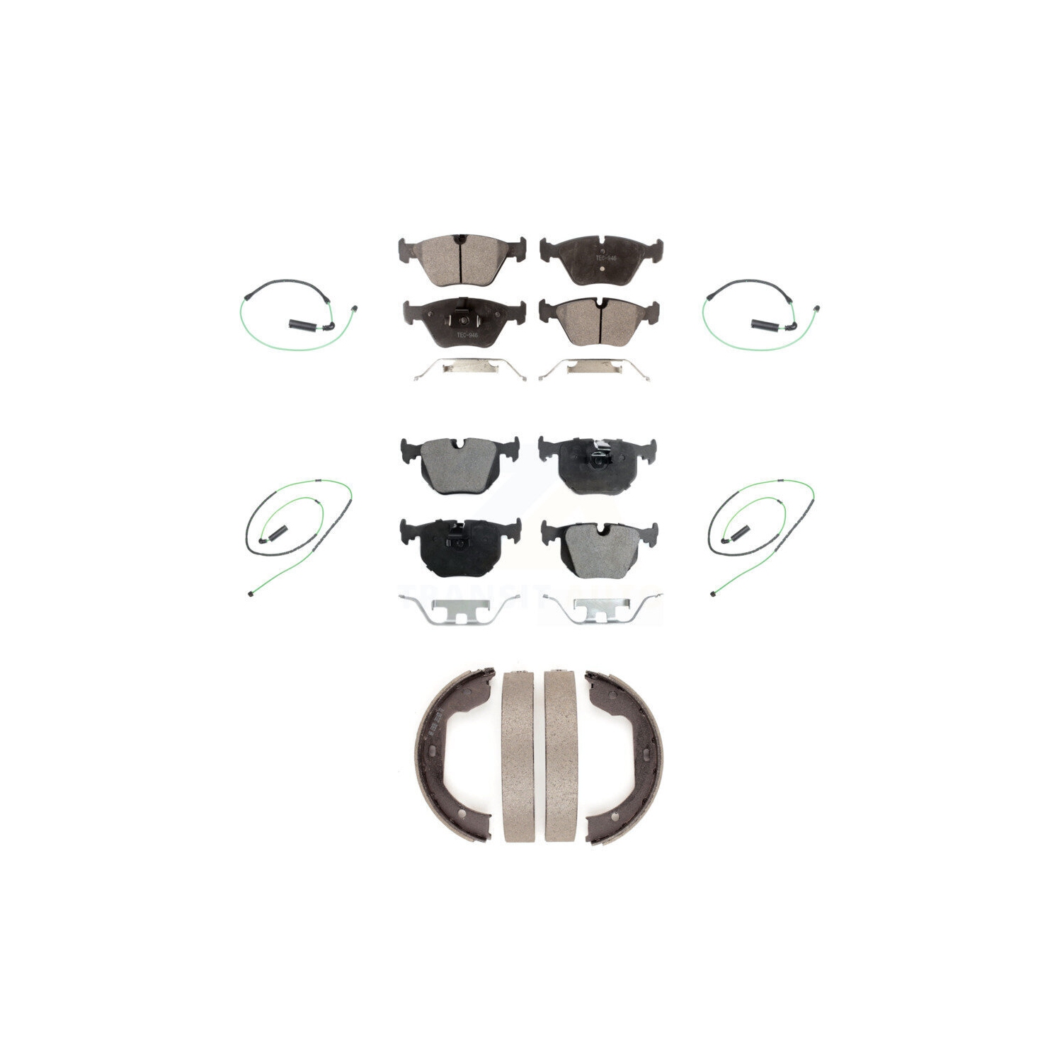 Ensemble de plaquettes et capteur d'usure de frein à disque semi-métallique arrière avant pour KPW-100563 3,2&nbsp;L M3 2005-2006 de BMW