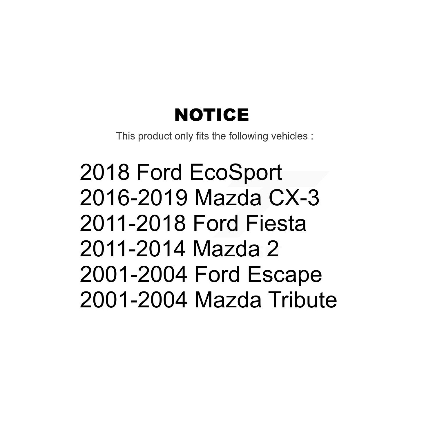 Front Suspension Bar Link Pair For Ford Mazda CX-3 Fiesta Toyota Yaris EcoSport 2 Escape KTR-100751