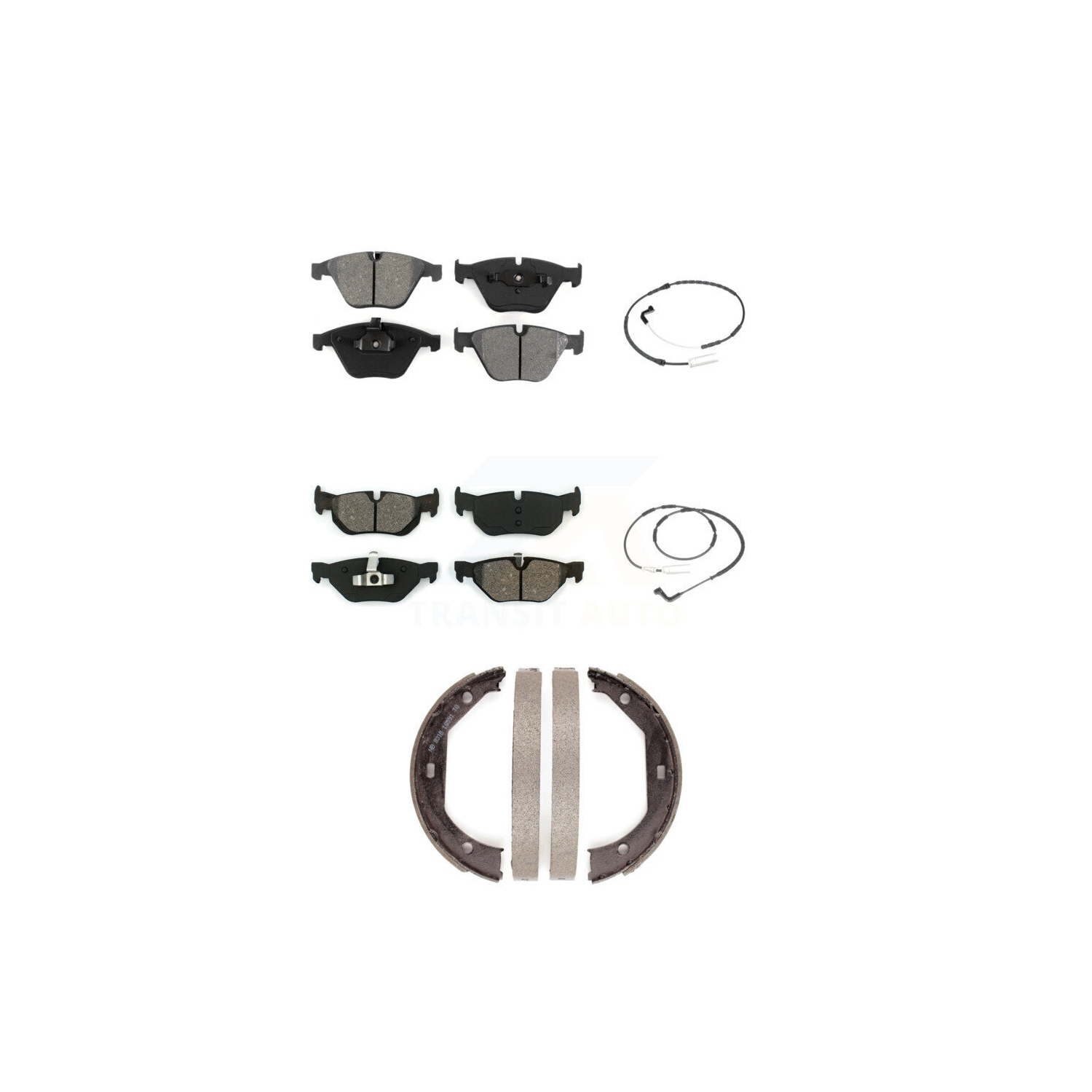 Front Rear Semi-Metallic Disc Brake Pads And Wear Sensors Kit For BMW 328i xDrive KSW-100238