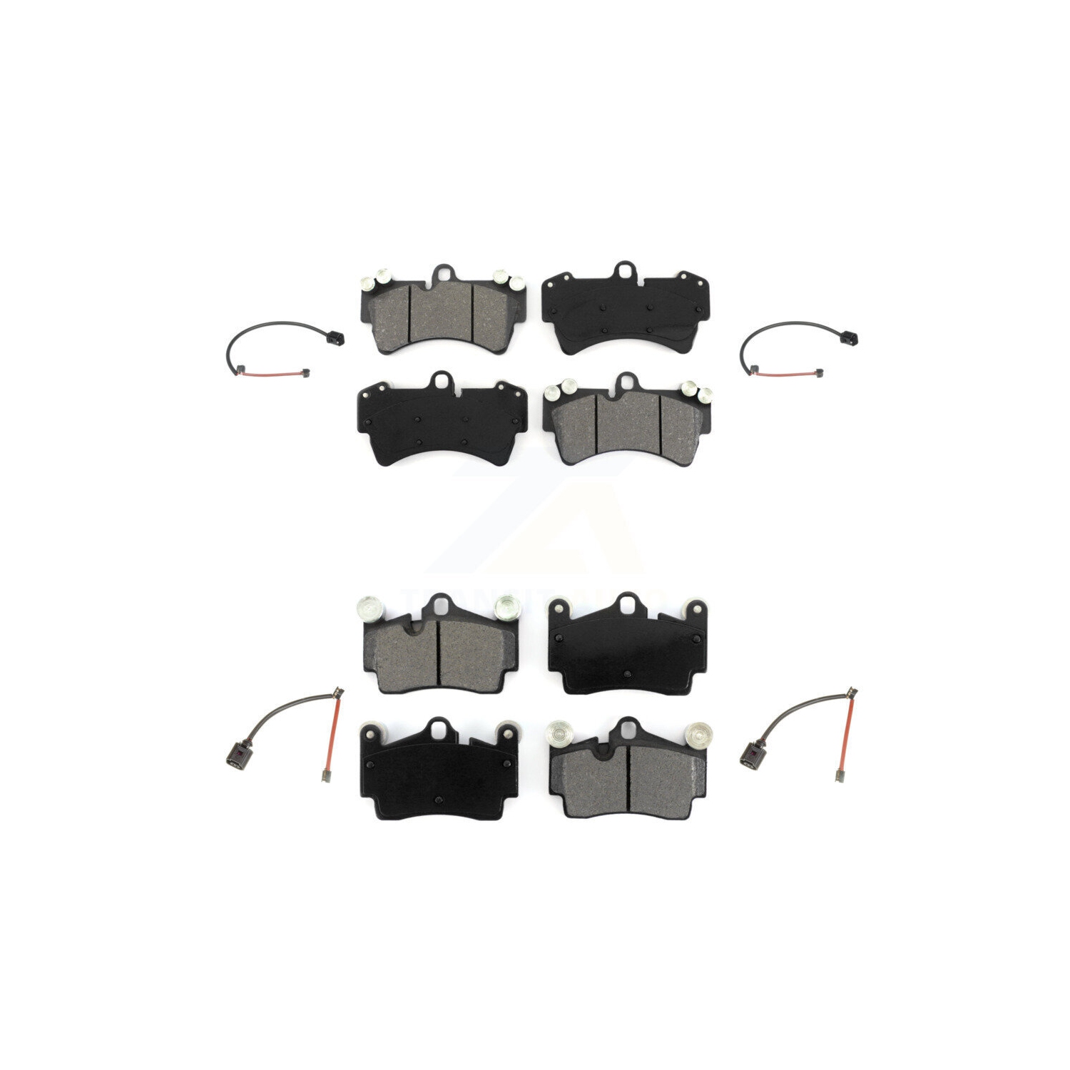 Front Rear Semi-Metallic Disc Brake Pads And Wear Sensors Kit For Audi Q7 Porsche Cayenne KSW-100200