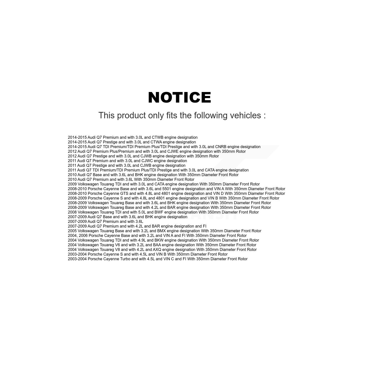 Front Rear Semi-Metallic Disc Brake Pads And Wear Sensors Kit For Audi Q7 Porsche Cayenne KSW-100200