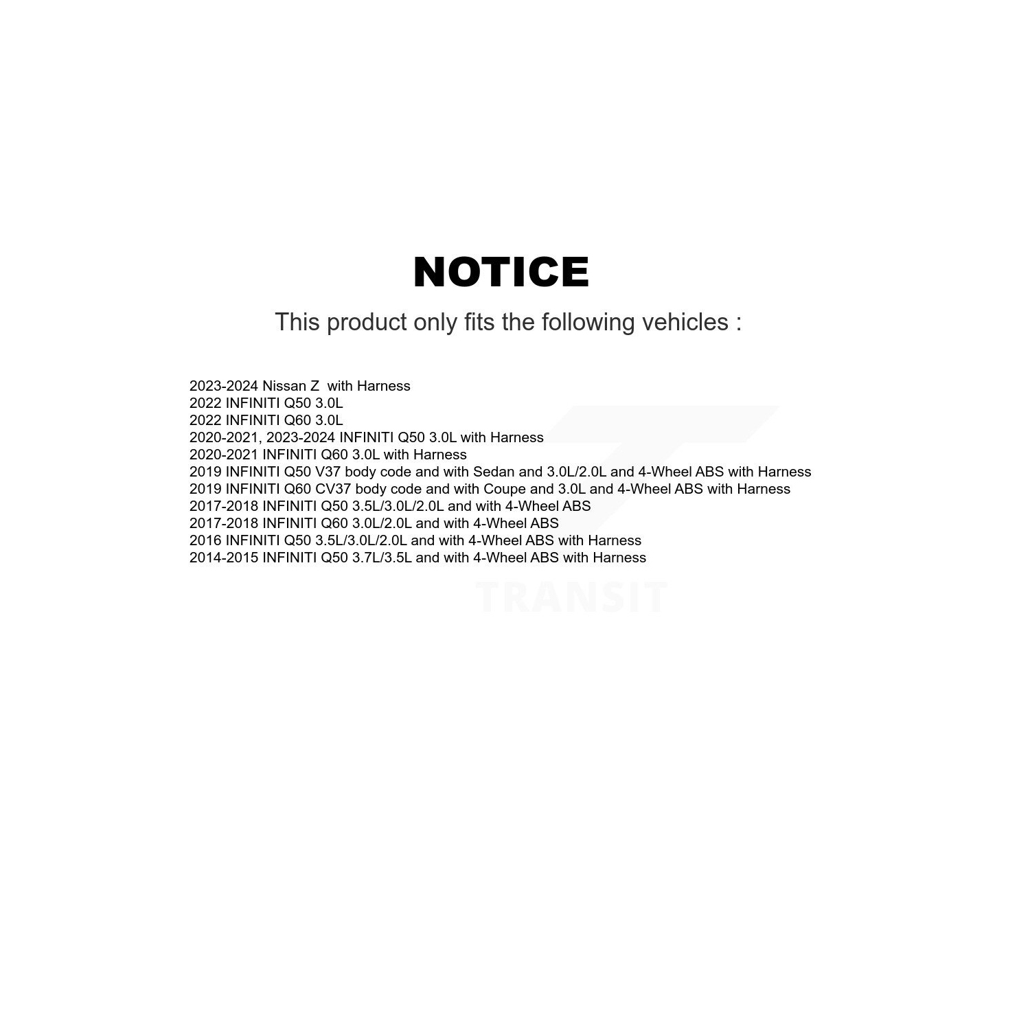 Front ABS Wheel Speed Sensor SEN-2ABS3024 For INFINITI Q50 Q60 Nissan Z