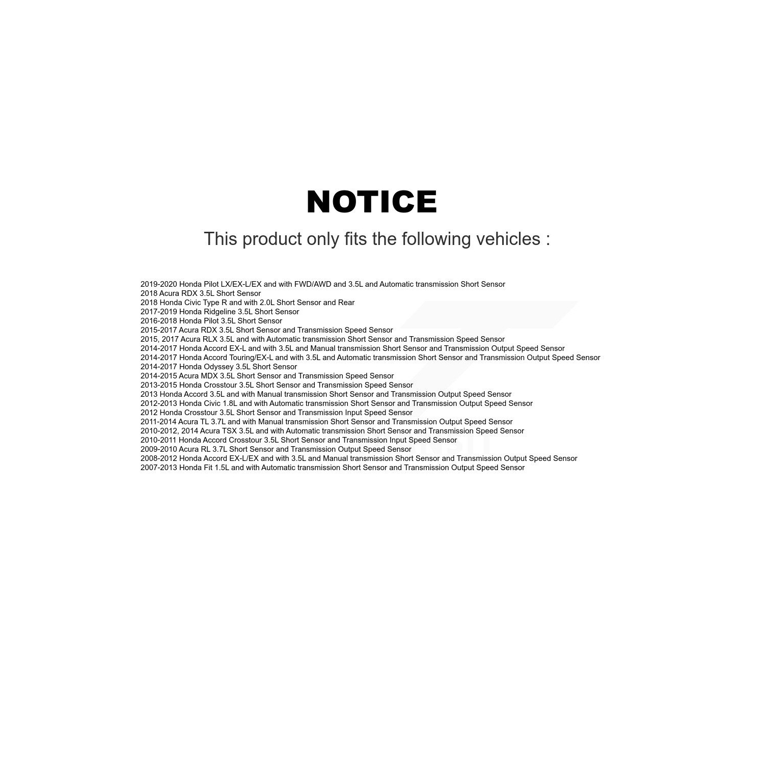 Vehicle Speed Sensor SEN-2VSS0075 For Honda Civic Accord Fit Acura Odyssey Pilot RDX Ridgeline MDX