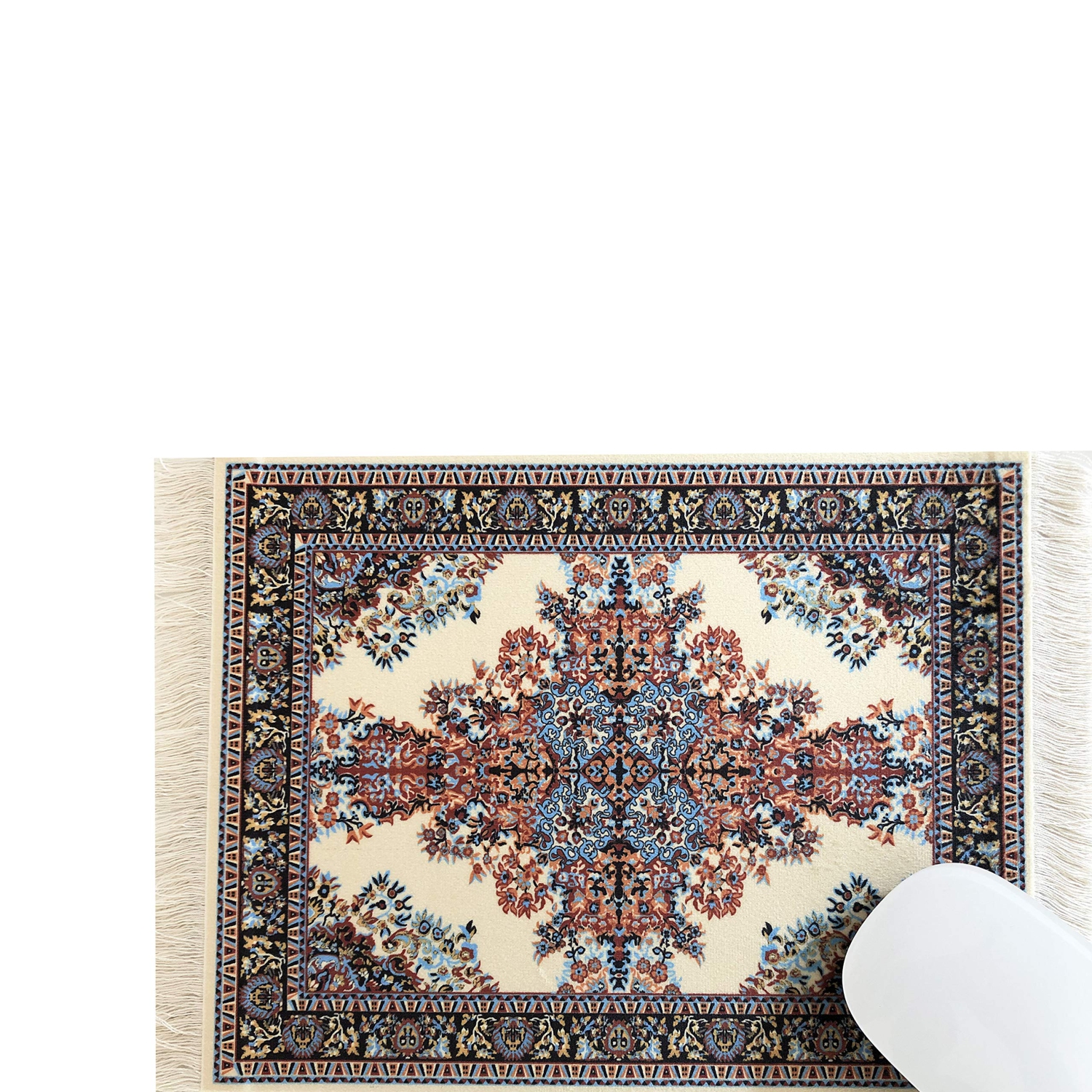 Superbe tapis de souris orientale, tapis de souris miniature beige, rectangulaire, antidérapant, accessoires de bureau élégants